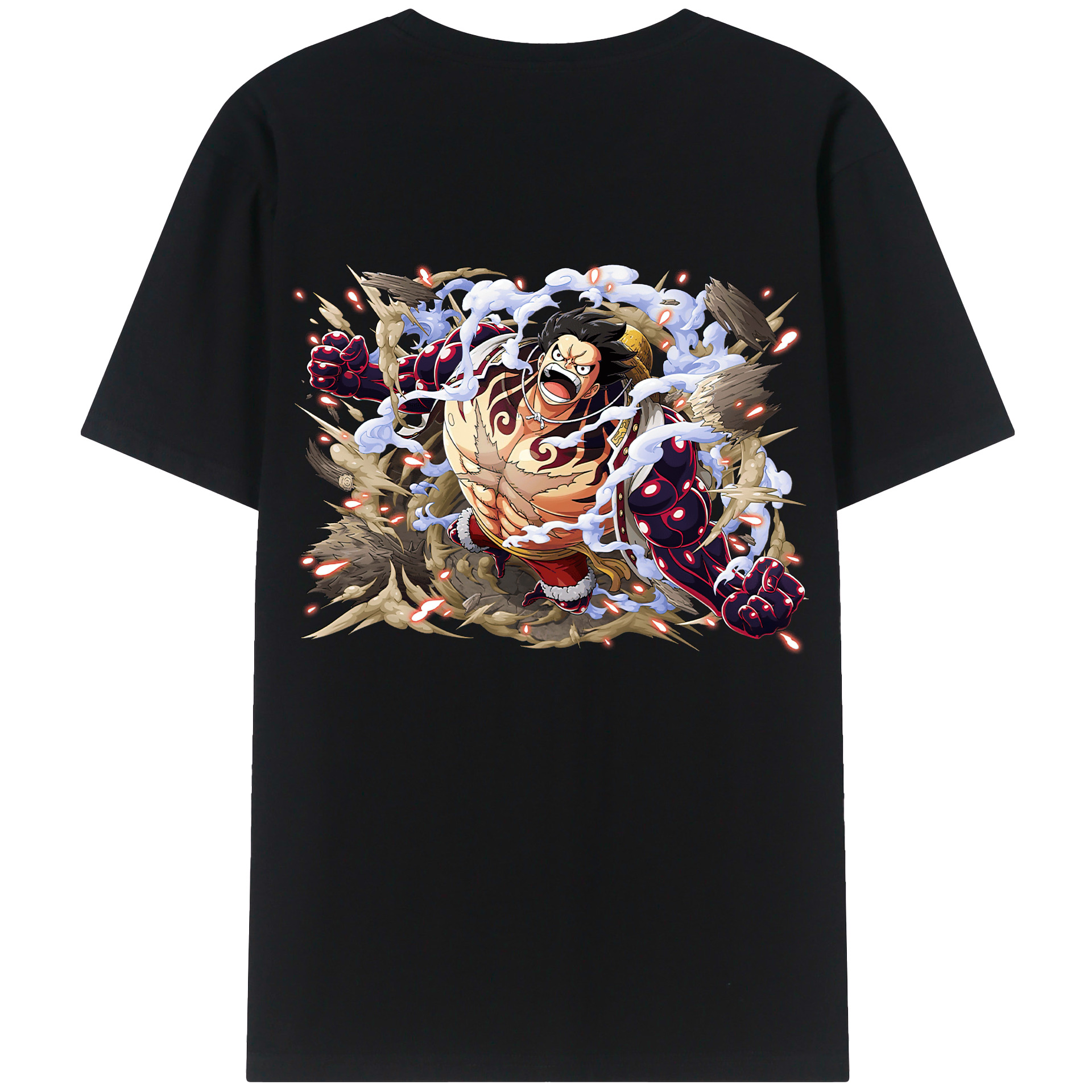 ワンピース モンキー・D・ルフィ ONE PIECE Monkey D. Luffy 綿100％半袖Tシャツ（背面プリント）