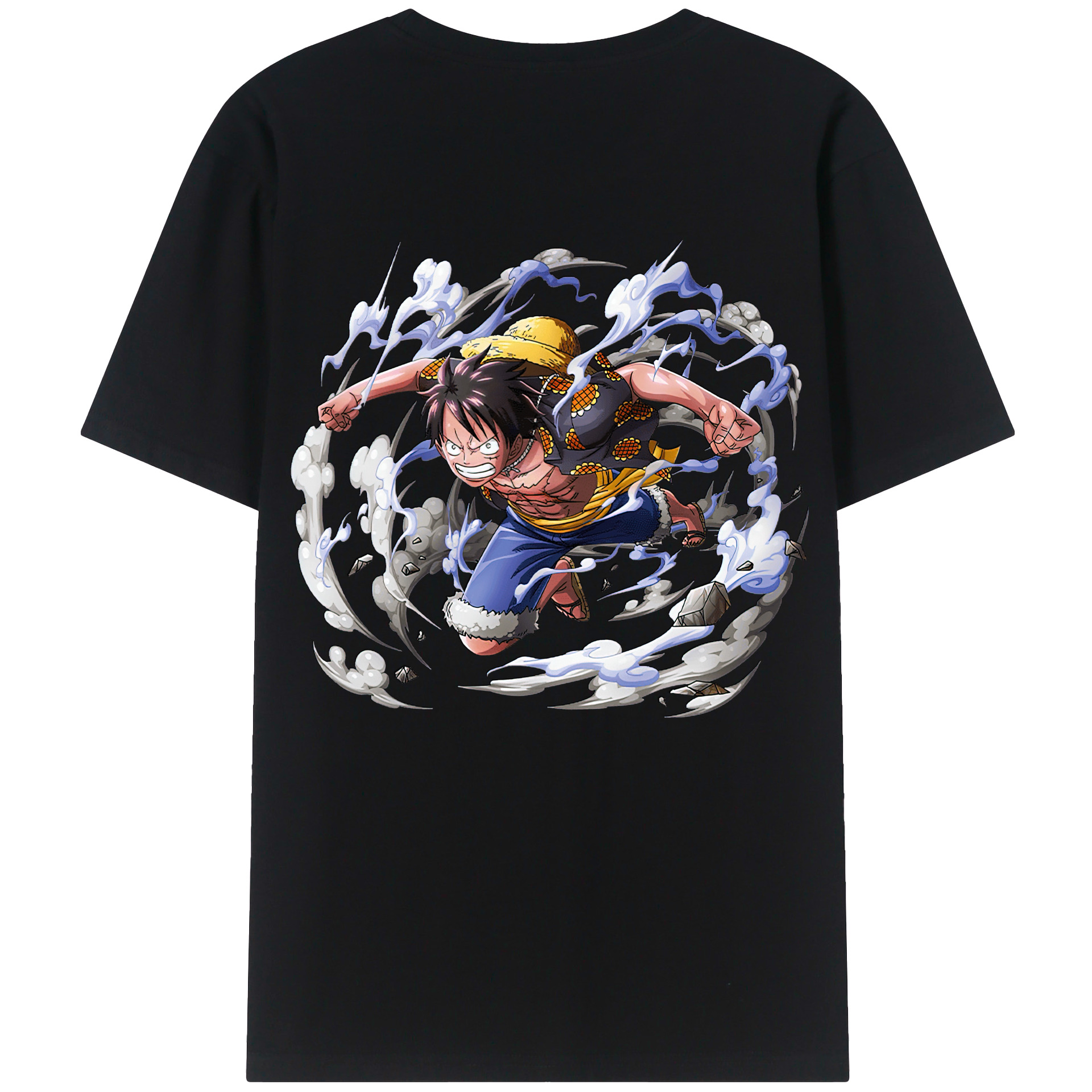 ワンピース モンキー・D・ルフィ ONE PIECE Monkey D. Luffy 綿100％半袖Tシャツ（背面プリント）