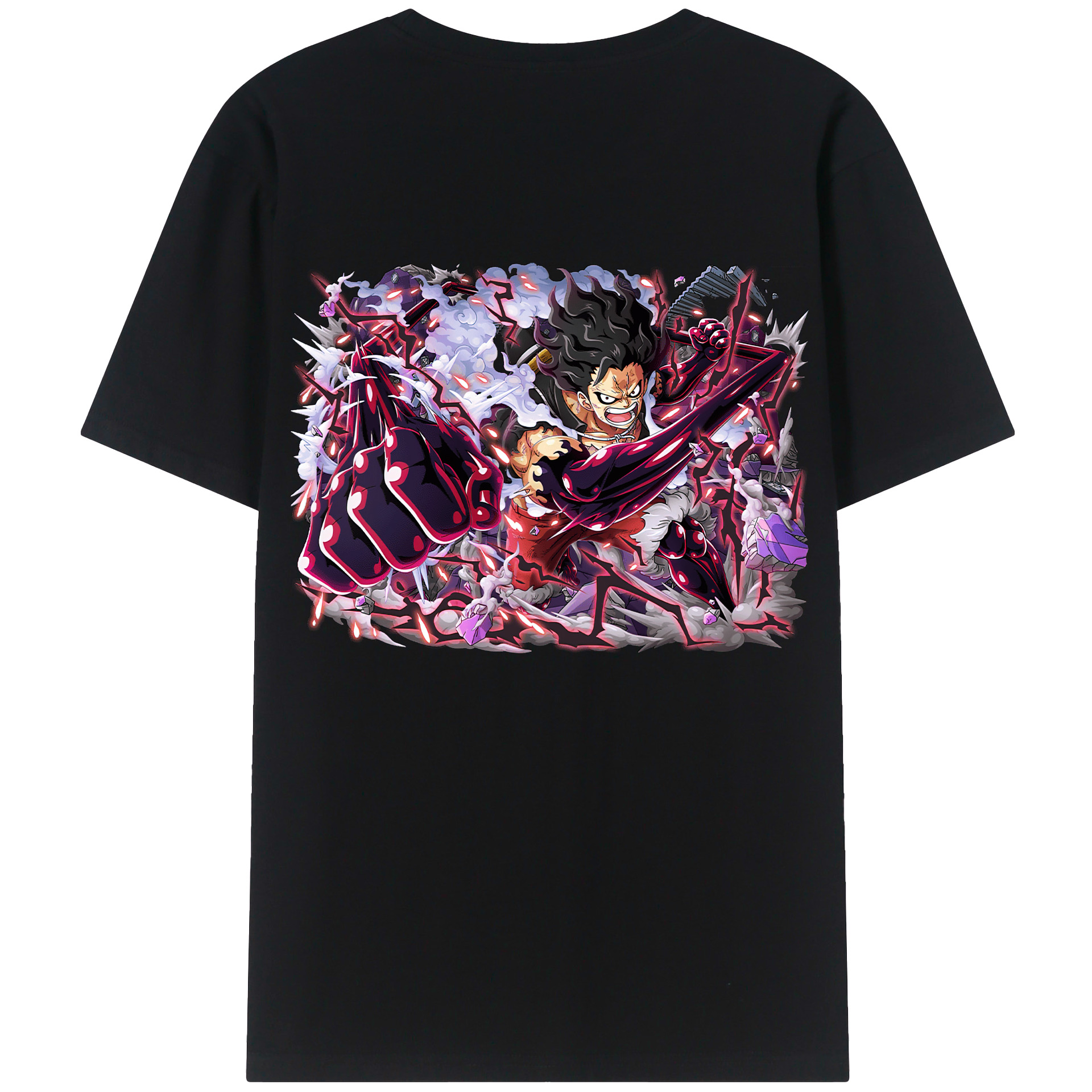 ワンピース モンキー・D・ルフィ ONE PIECE Monkey D. Luffy 綿100％半袖Tシャツ（背面プリント）