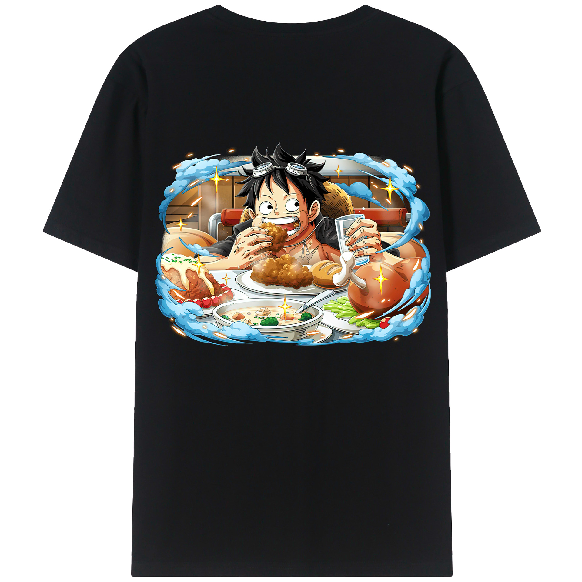 ワンピース モンキー・D・ルフィ ONE PIECE Monkey D. Luffy 綿100％半袖Tシャツ（背面プリント）