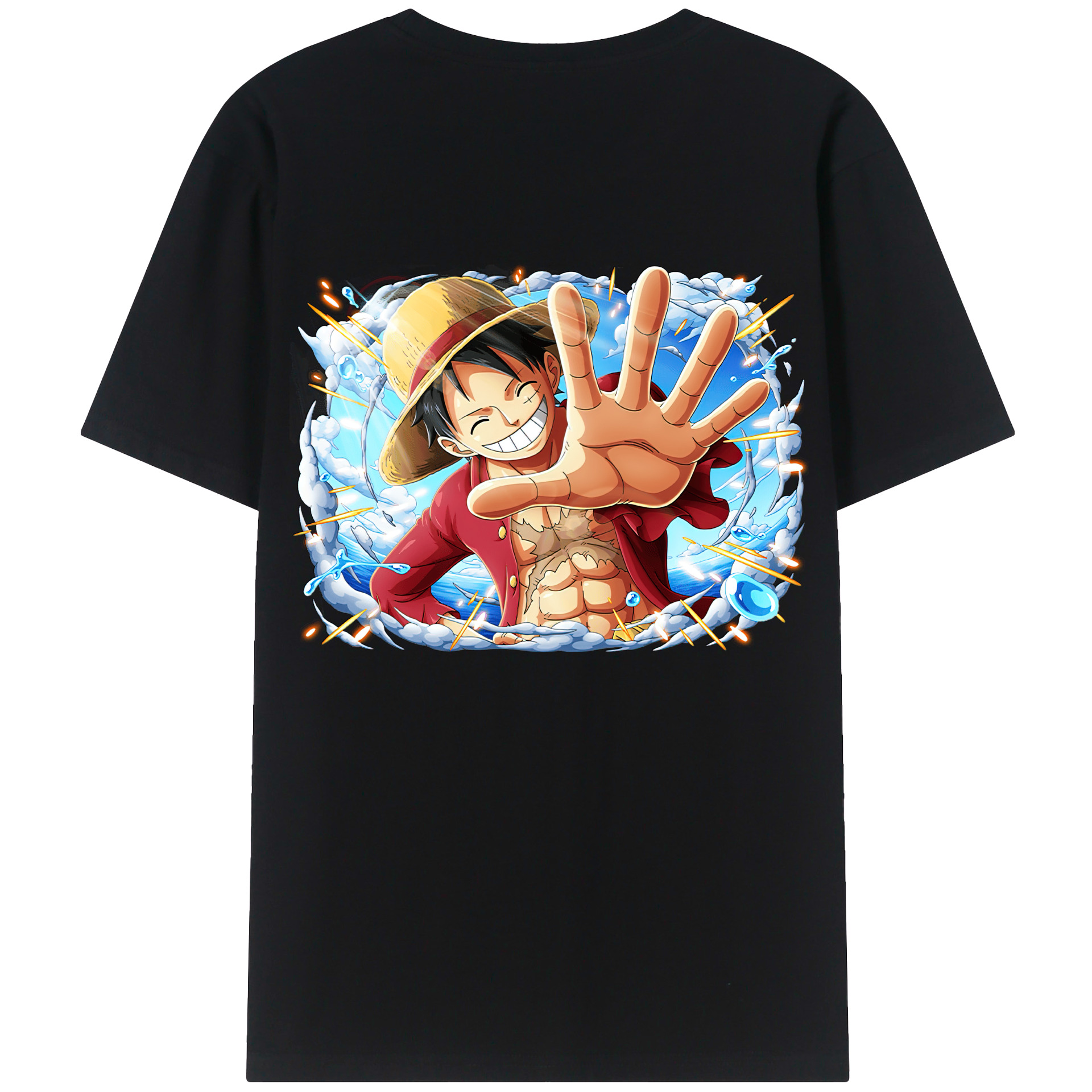 ワンピース モンキー・D・ルフィ ONE PIECE Monkey D. Luffy 綿100％半袖Tシャツ（背面プリント）
