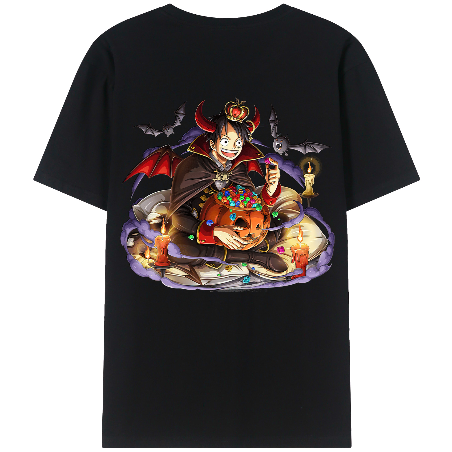 ワンピース モンキー・D・ルフィ ONE PIECE Monkey D. Luffy 綿100％半袖Tシャツ（背面プリント）