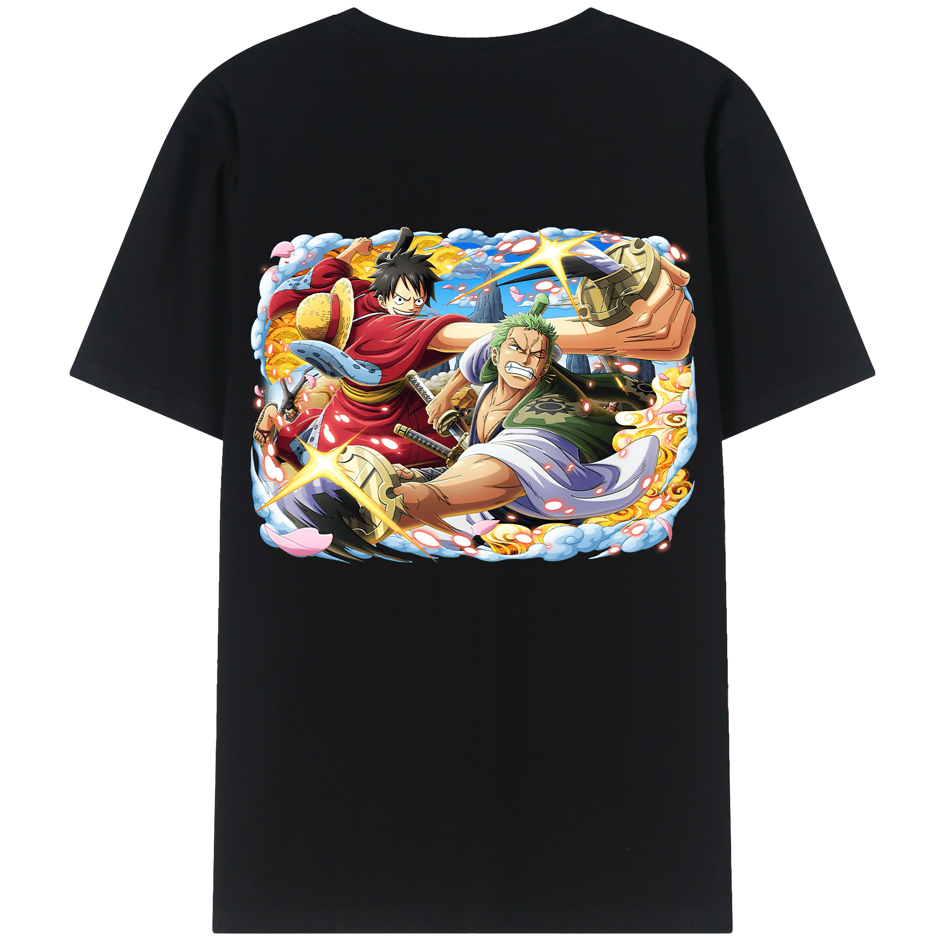 ワンピース モンキー・D・ルフィ ONE PIECE Monkey D. Luffy 綿100％半袖Tシャツ（背面プリント）