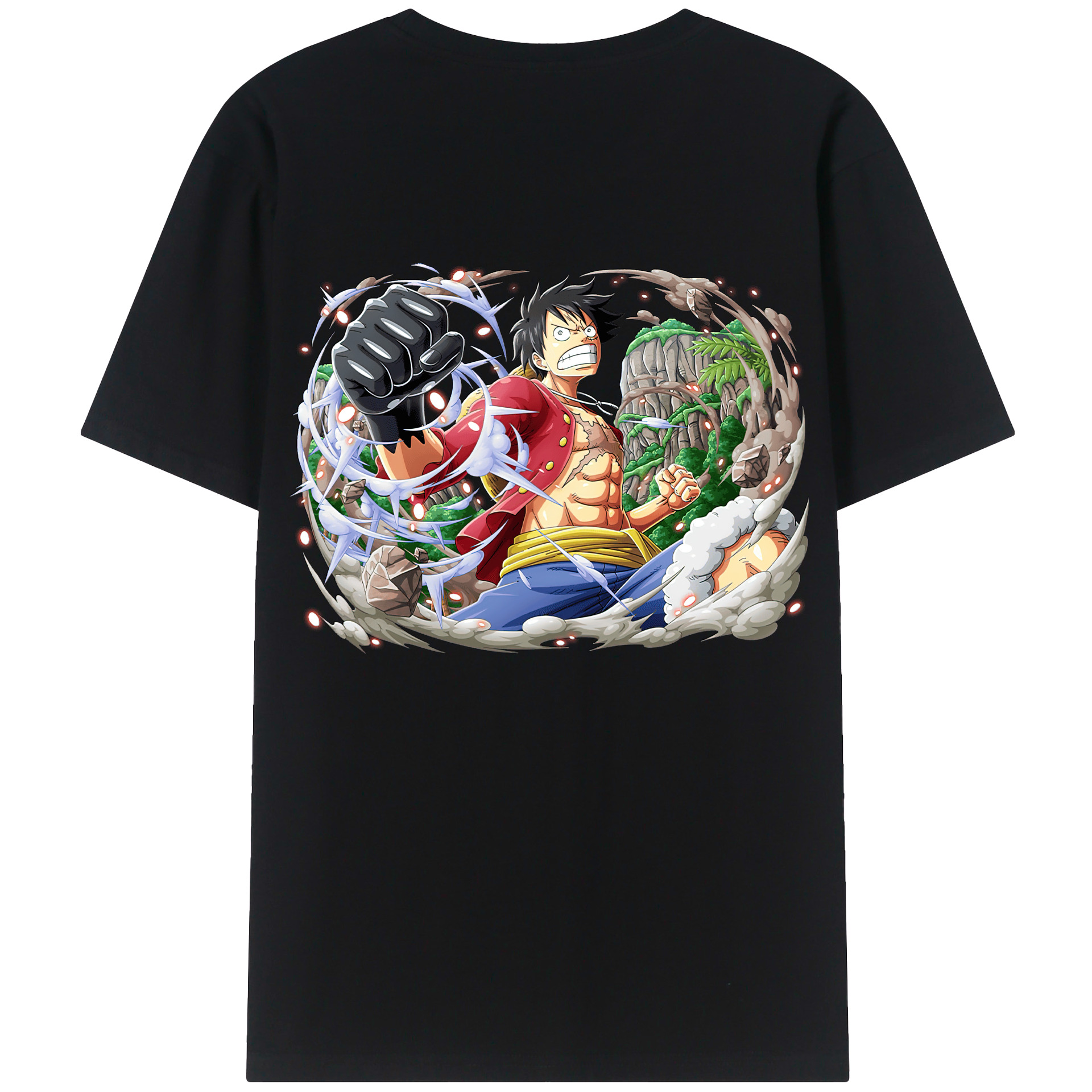 ワンピース モンキー・D・ルフィ ONE PIECE Monkey D. Luffy 綿100％半袖Tシャツ（背面プリント）