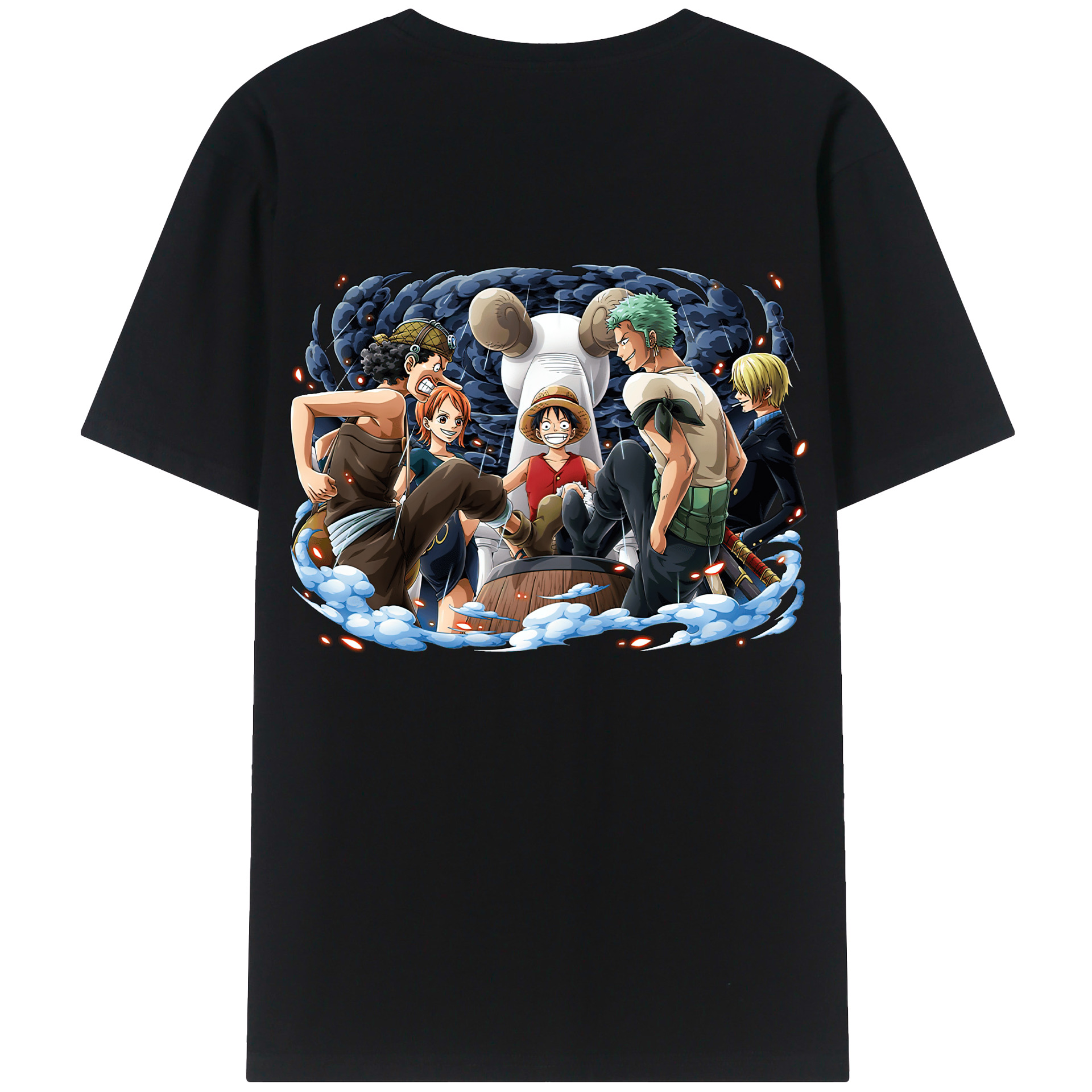ワンピース モンキー・D・ルフィ ONE PIECE Monkey D. Luffy 綿100％半袖Tシャツ（背面プリント）