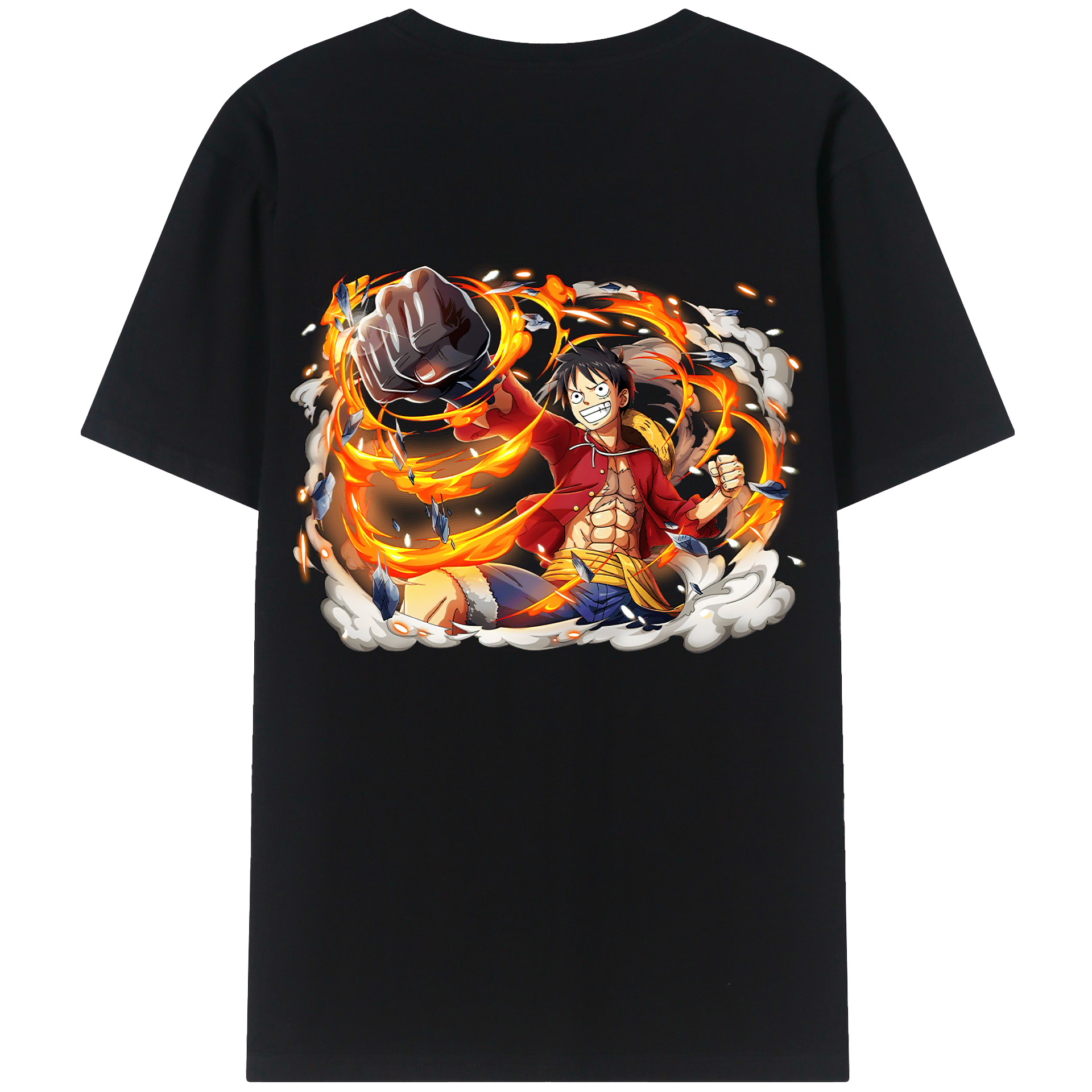 ワンピース モンキー・D・ルフィ ONE PIECE Monkey D. Luffy 綿100％半袖Tシャツ（背面プリント）