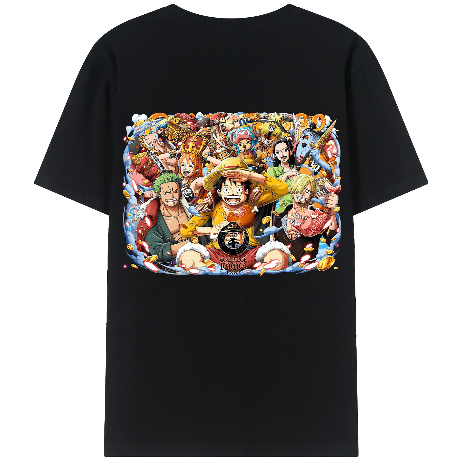 ワンピース モンキー・D・ルフィ ONE PIECE Monkey D. Luffy 綿100％半袖Tシャツ（背面プリント）