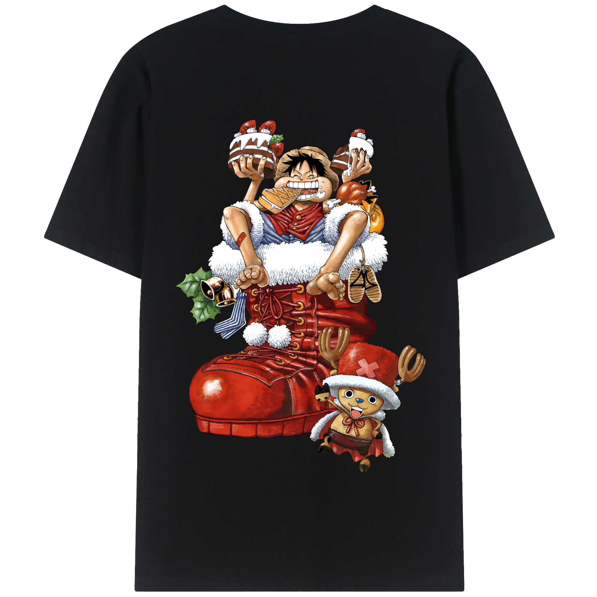 ワンピース モンキー・D・ルフィ ONE PIECE Monkey D. Luffy 綿100％半袖Tシャツ（背面プリント）