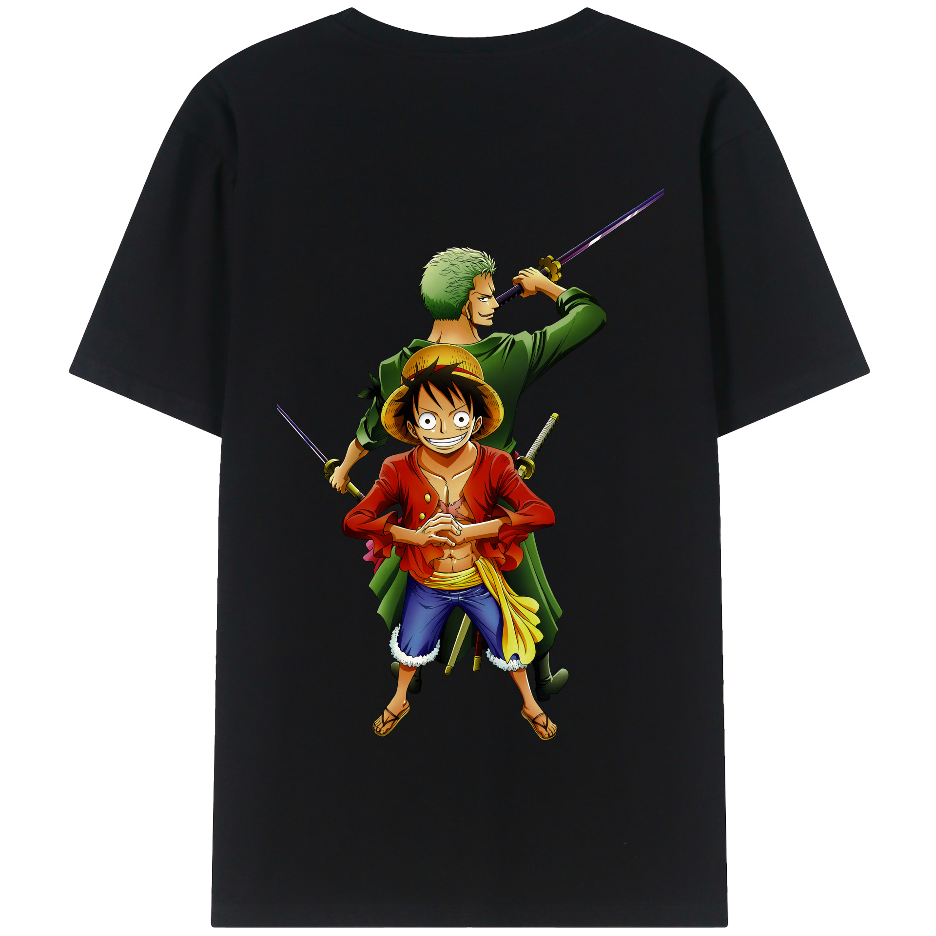 ワンピース モンキー・D・ルフィ ONE PIECE Monkey D. Luffy 綿100％半袖Tシャツ（背面プリント）