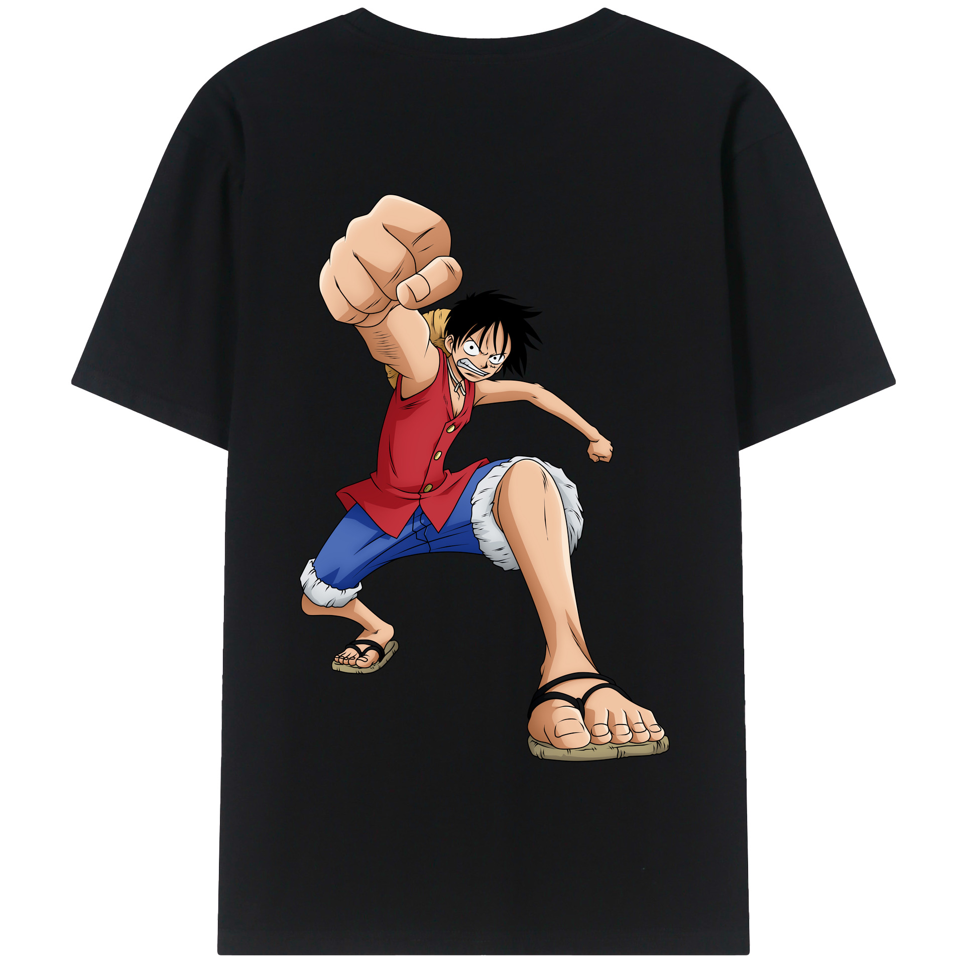 ワンピース モンキー・D・ルフィ ONE PIECE Monkey D. Luffy 綿100％半袖Tシャツ（背面プリント）