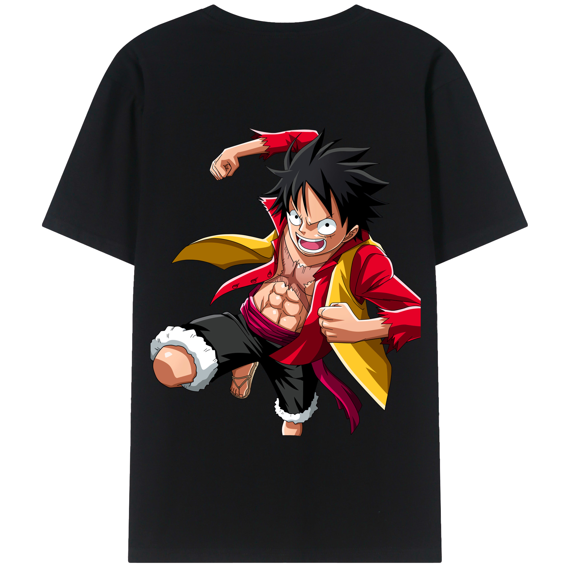 ワンピース モンキー・D・ルフィ ONE PIECE Monkey D. Luffy 綿100％半袖Tシャツ（背面プリント）