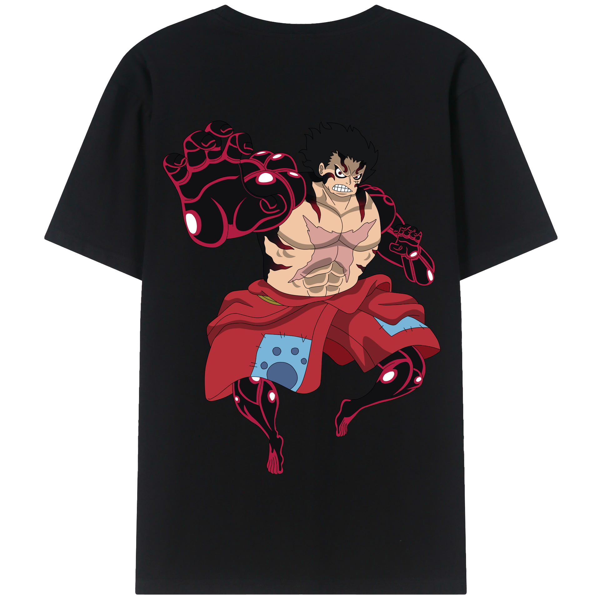 ワンピース モンキー・D・ルフィ ONE PIECE Monkey D. Luffy 綿100％半袖Tシャツ（背面プリント）