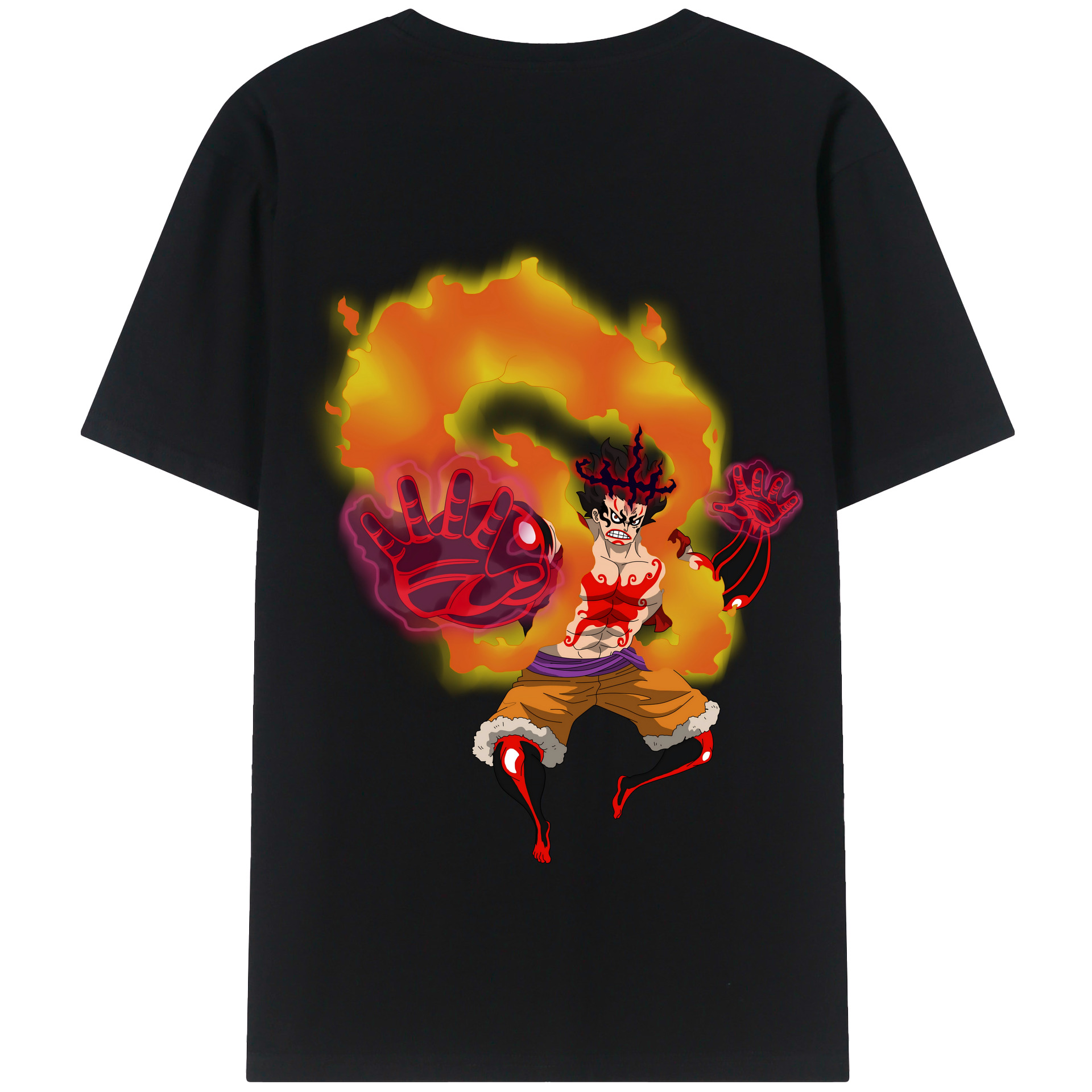 ワンピース モンキー・D・ルフィ ONE PIECE Monkey D. Luffy 綿100％半袖Tシャツ（背面プリント）