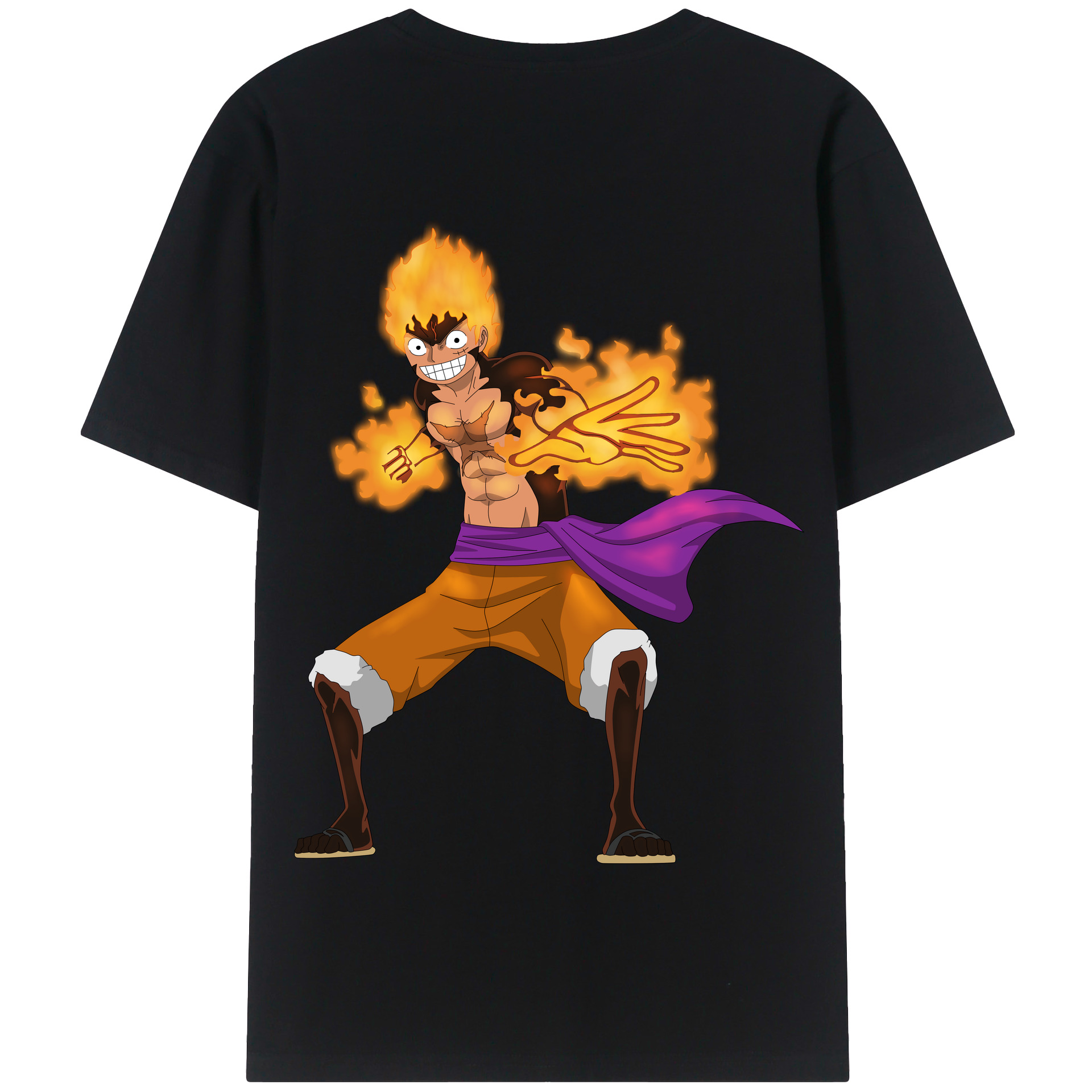 ワンピース モンキー・D・ルフィ ONE PIECE Monkey D. Luffy 綿100％半袖Tシャツ（背面プリント）
