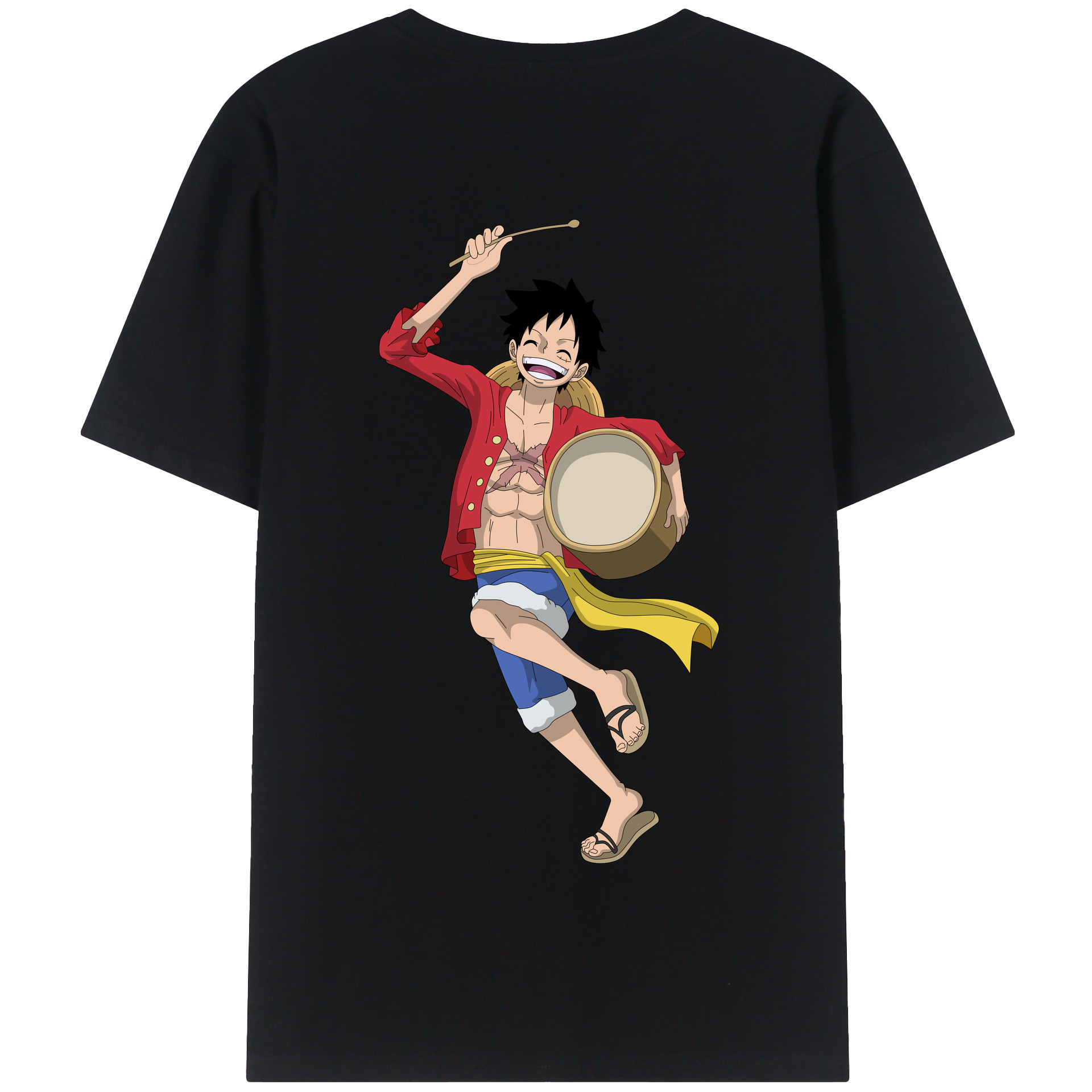 ワンピース モンキー・D・ルフィ ONE PIECE Monkey D. Luffy 綿100％半袖Tシャツ（背面プリント）
