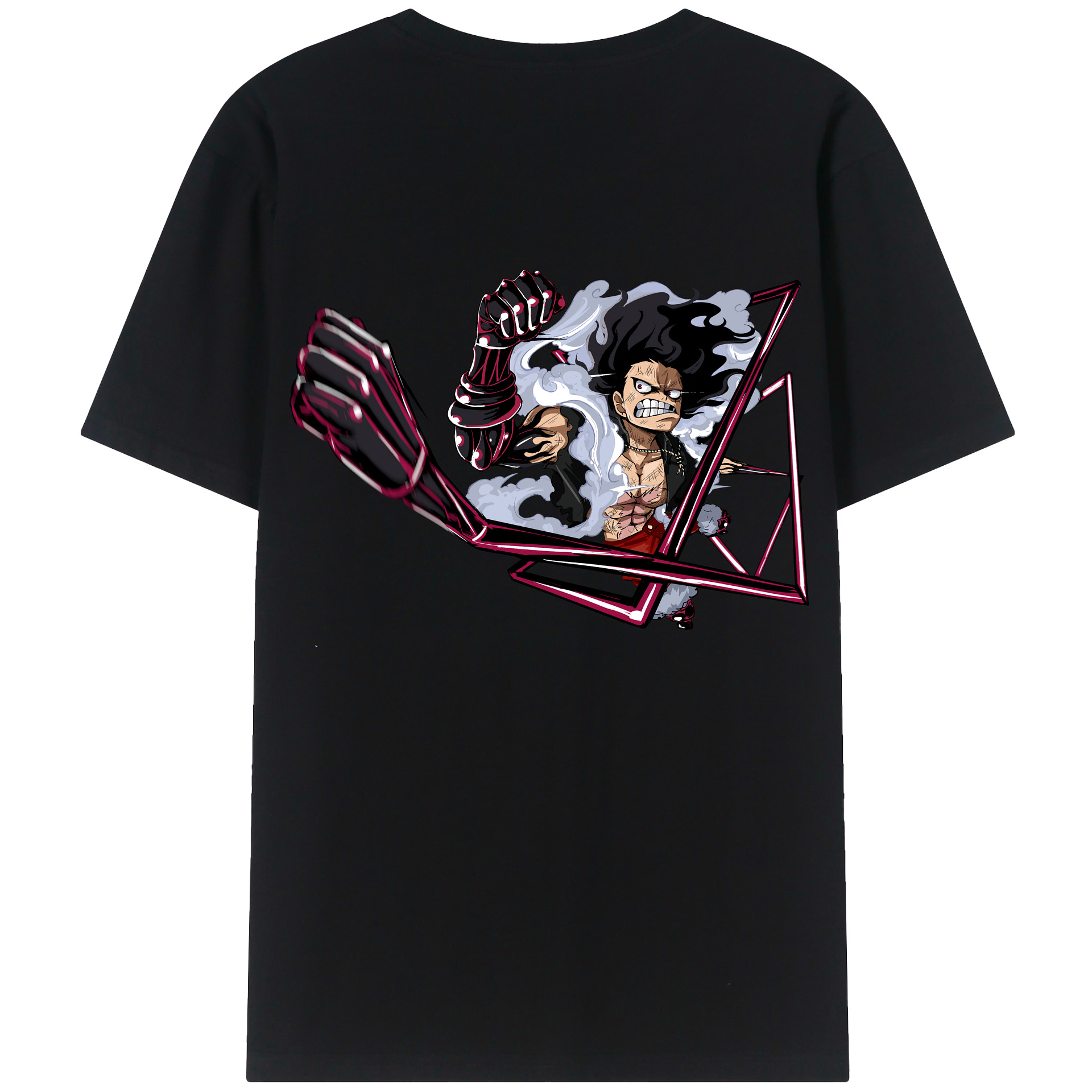ワンピース モンキー・D・ルフィ ONE PIECE Monkey D. Luffy 綿100％半袖Tシャツ（背面プリント）