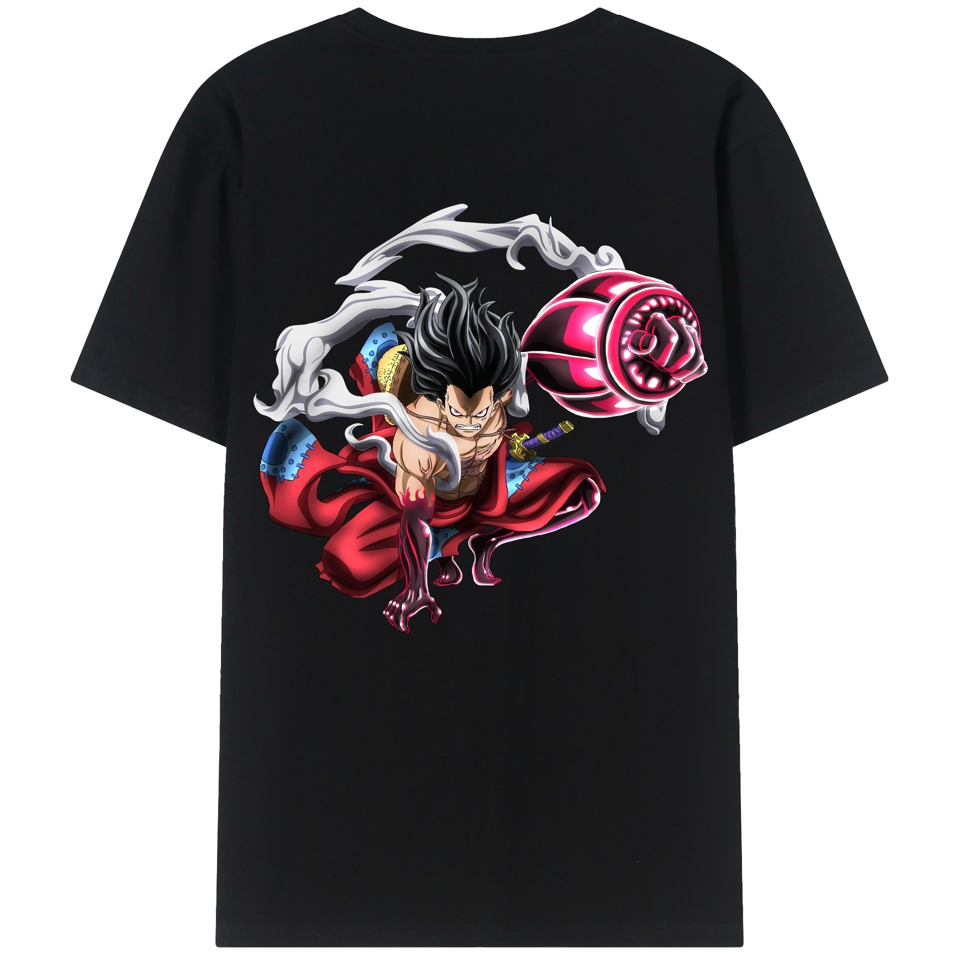 ワンピース モンキー・D・ルフィ ONE PIECE Monkey D. Luffy 綿100％半袖Tシャツ（背面プリント）