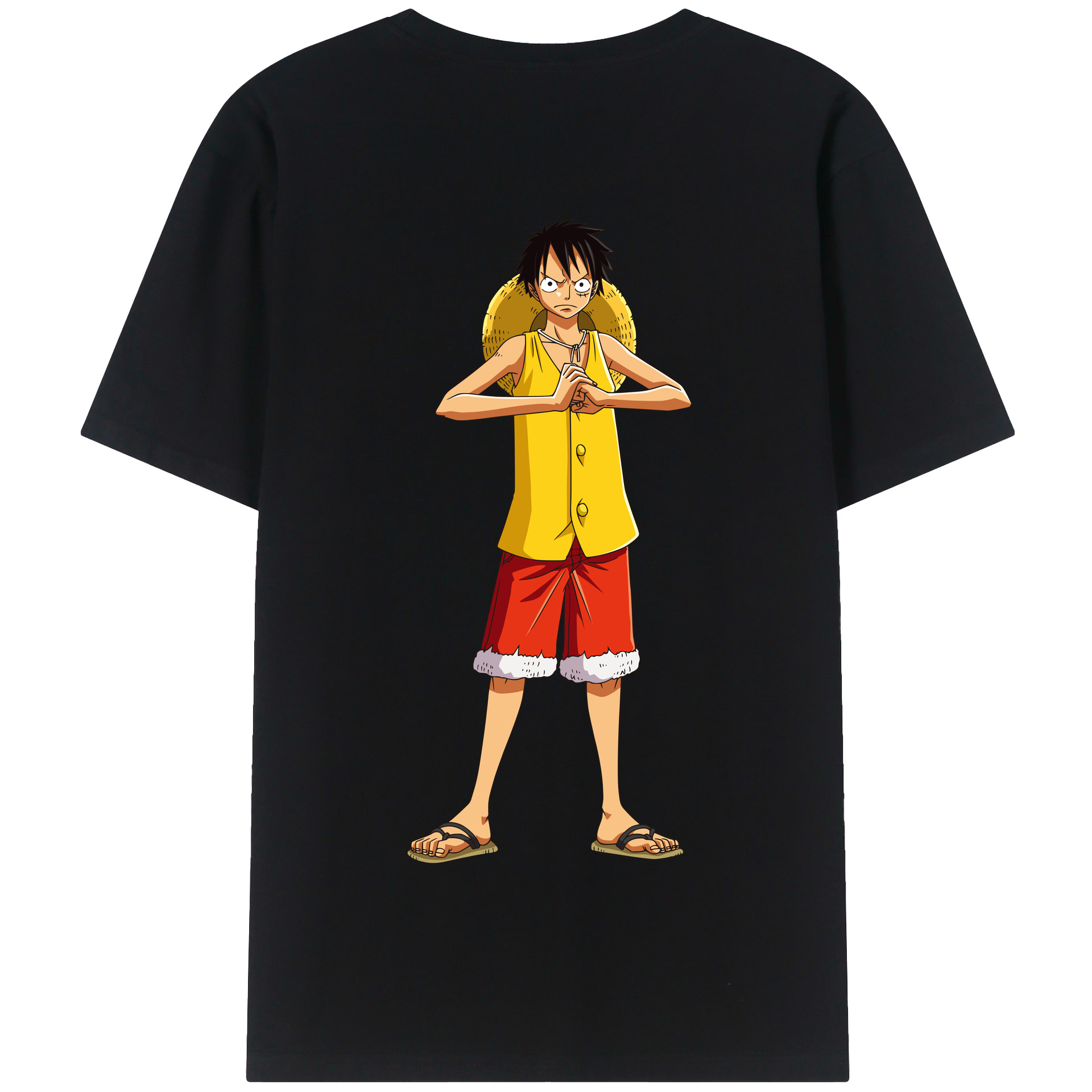 ワンピース モンキー・D・ルフィ ONE PIECE Monkey D. Luffy 綿100％半袖Tシャツ（背面プリント）