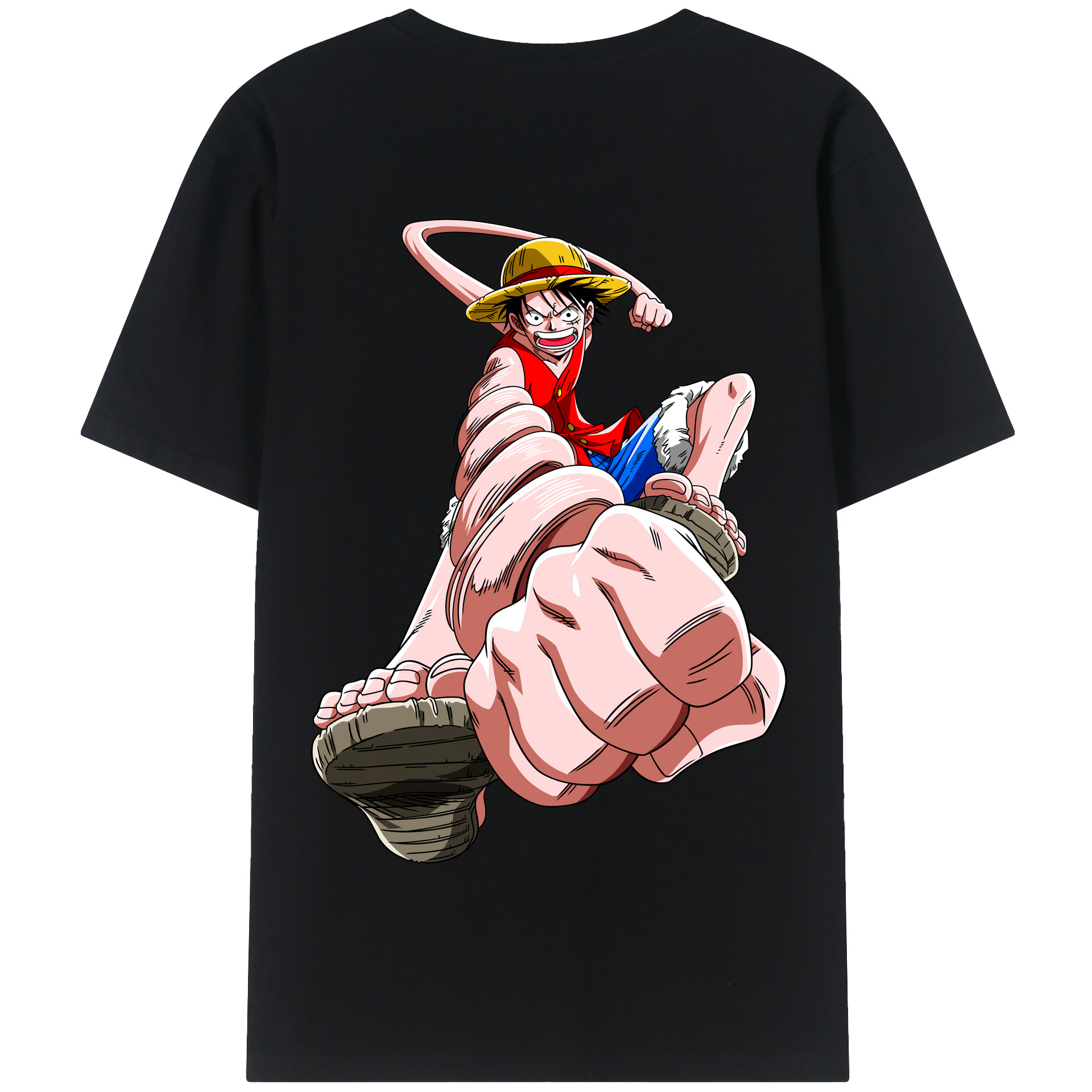 ワンピース モンキー・D・ルフィ ONE PIECE Monkey D. Luffy 綿100％半袖Tシャツ（背面プリント）