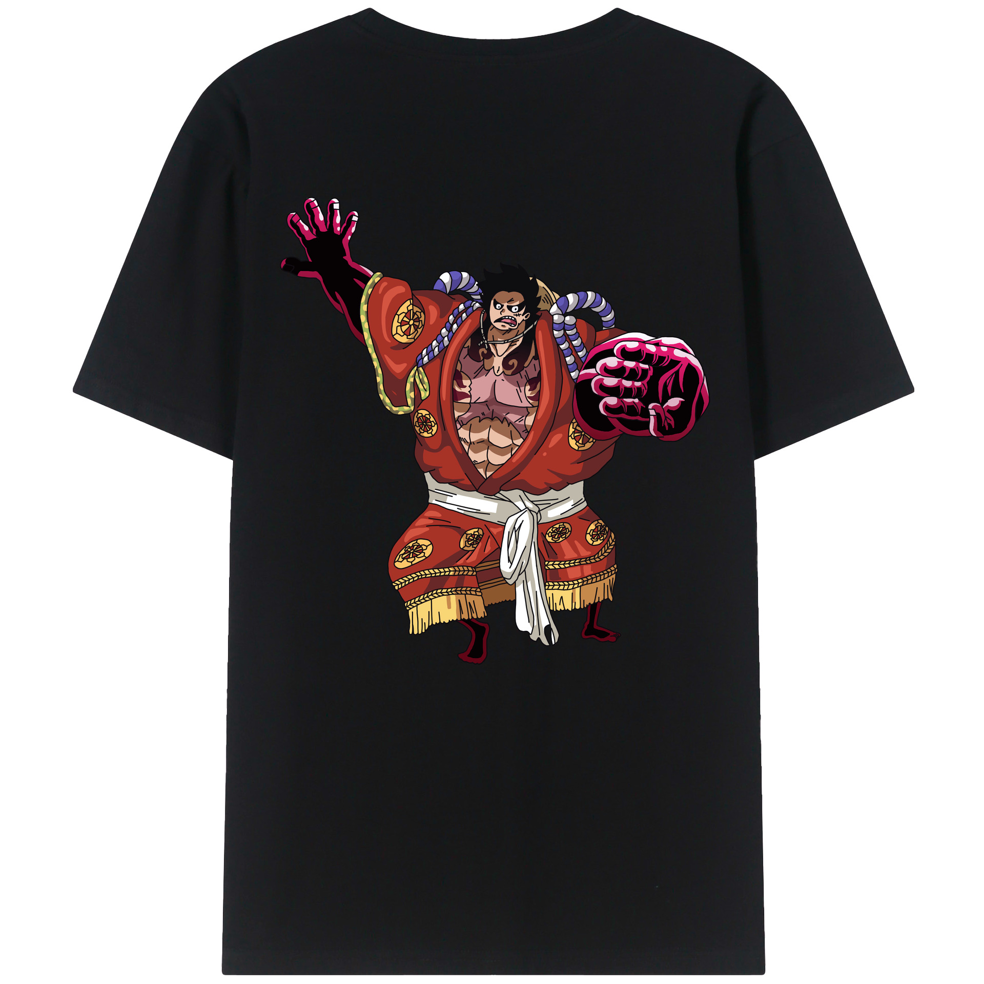 ワンピース モンキー・D・ルフィ ONE PIECE Monkey D. Luffy 綿100％半袖Tシャツ（背面プリント）