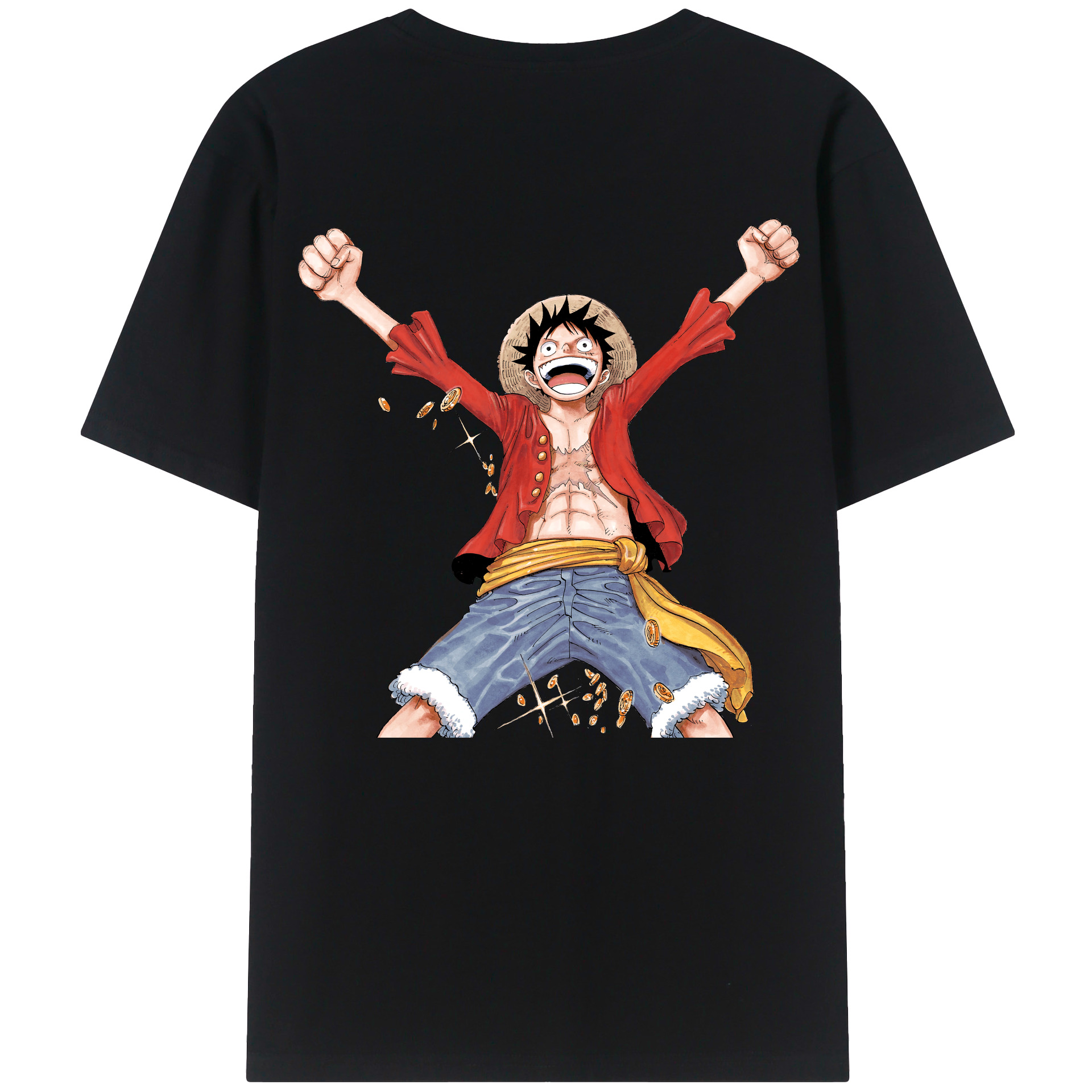 ワンピース モンキー・D・ルフィ ONE PIECE Monkey D. Luffy 綿100％半袖Tシャツ（背面プリント）