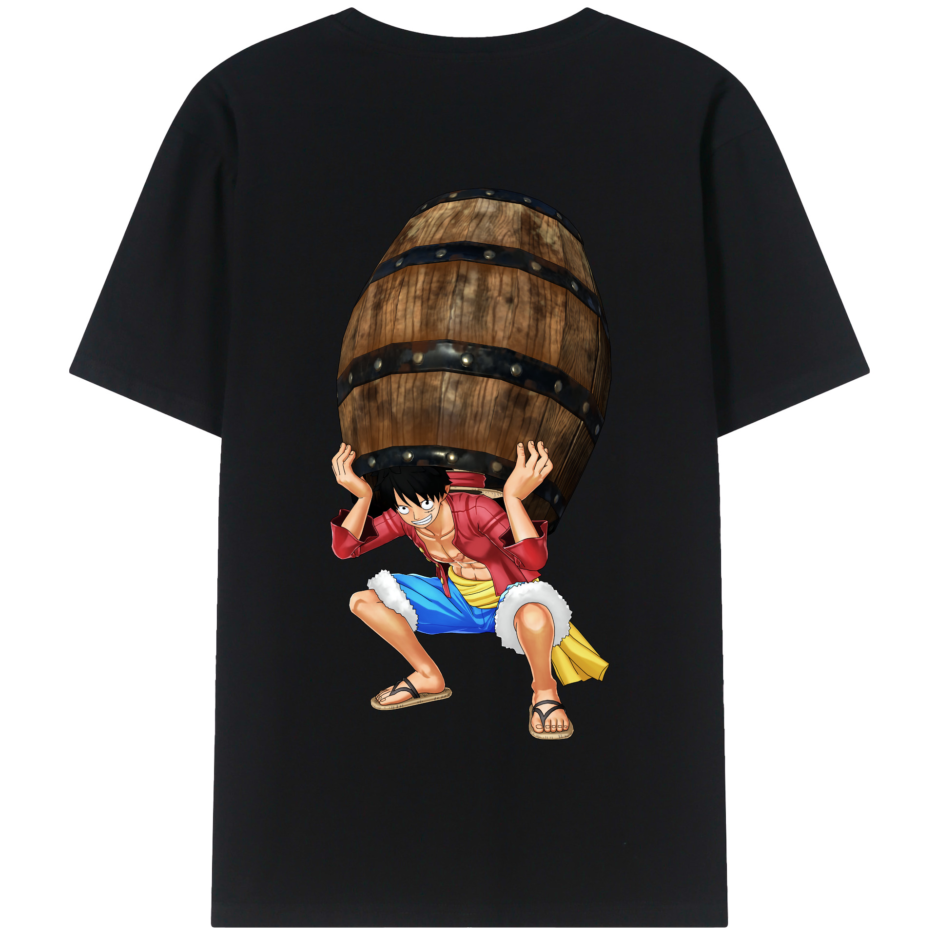 ワンピース モンキー・D・ルフィ ONE PIECE Monkey D. Luffy 綿100％半袖Tシャツ（背面プリント）