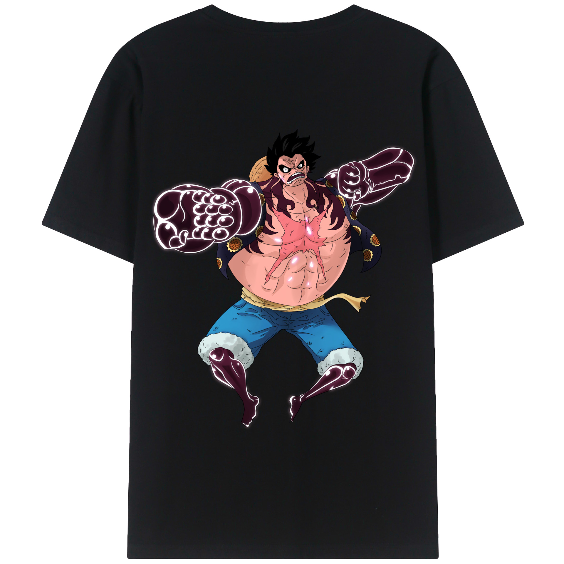 ワンピース モンキー・D・ルフィ ONE PIECE Monkey D. Luffy 綿100％半袖Tシャツ（背面プリント）