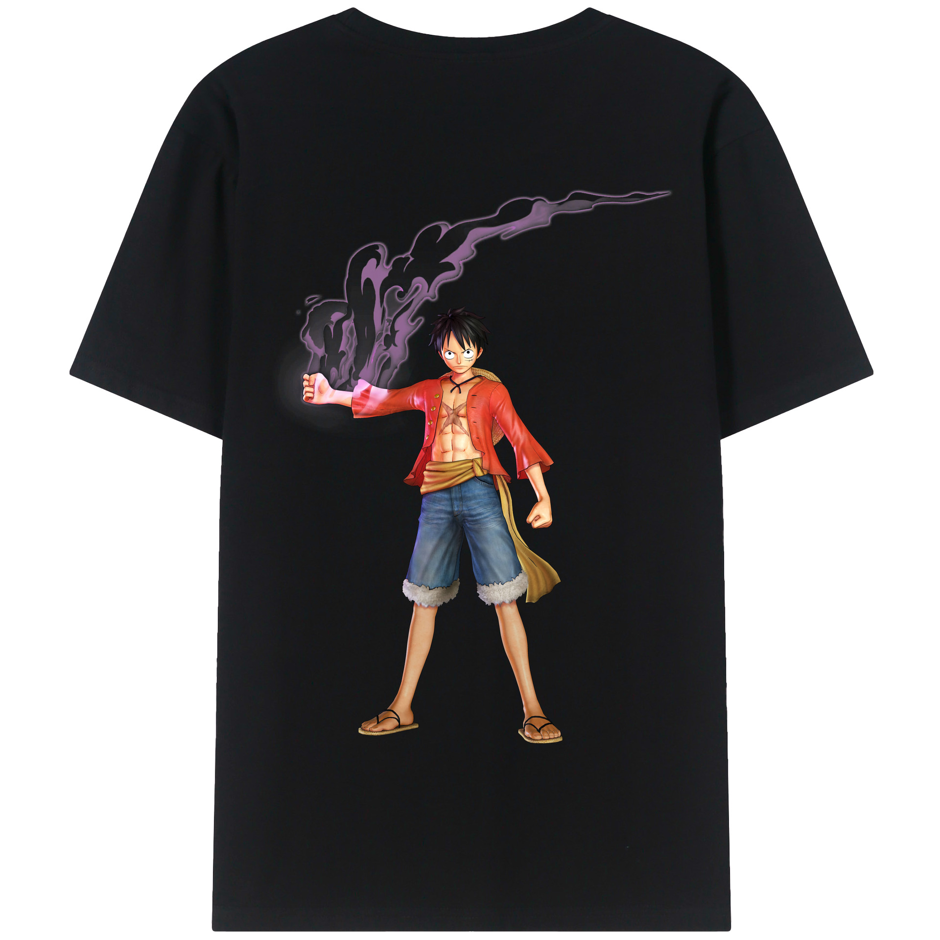 ワンピース モンキー・D・ルフィ ONE PIECE Monkey D. Luffy 綿100％半袖Tシャツ（背面プリント）