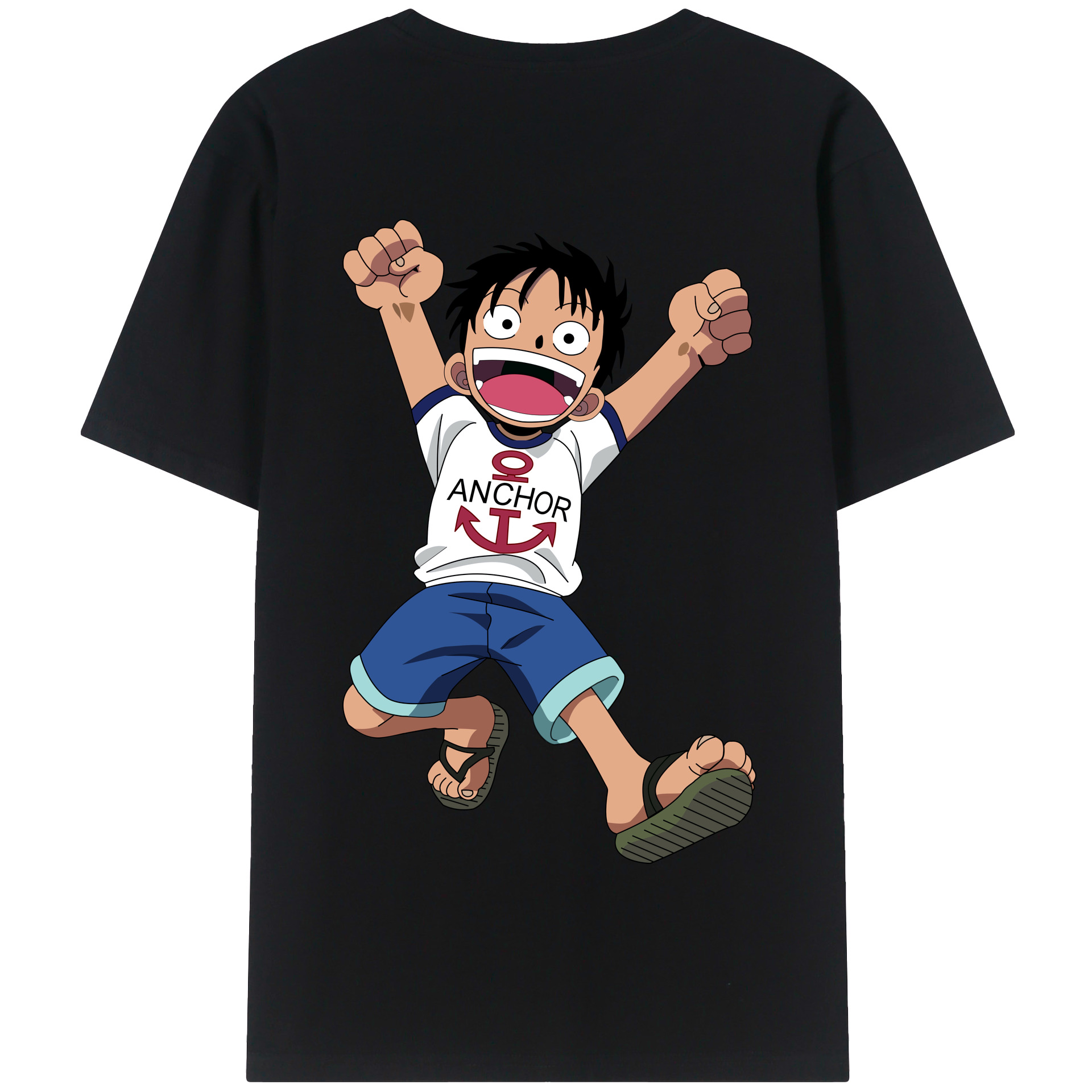 ワンピース モンキー・D・ルフィ ONE PIECE Monkey D. Luffy 綿100％半袖Tシャツ（背面プリント）