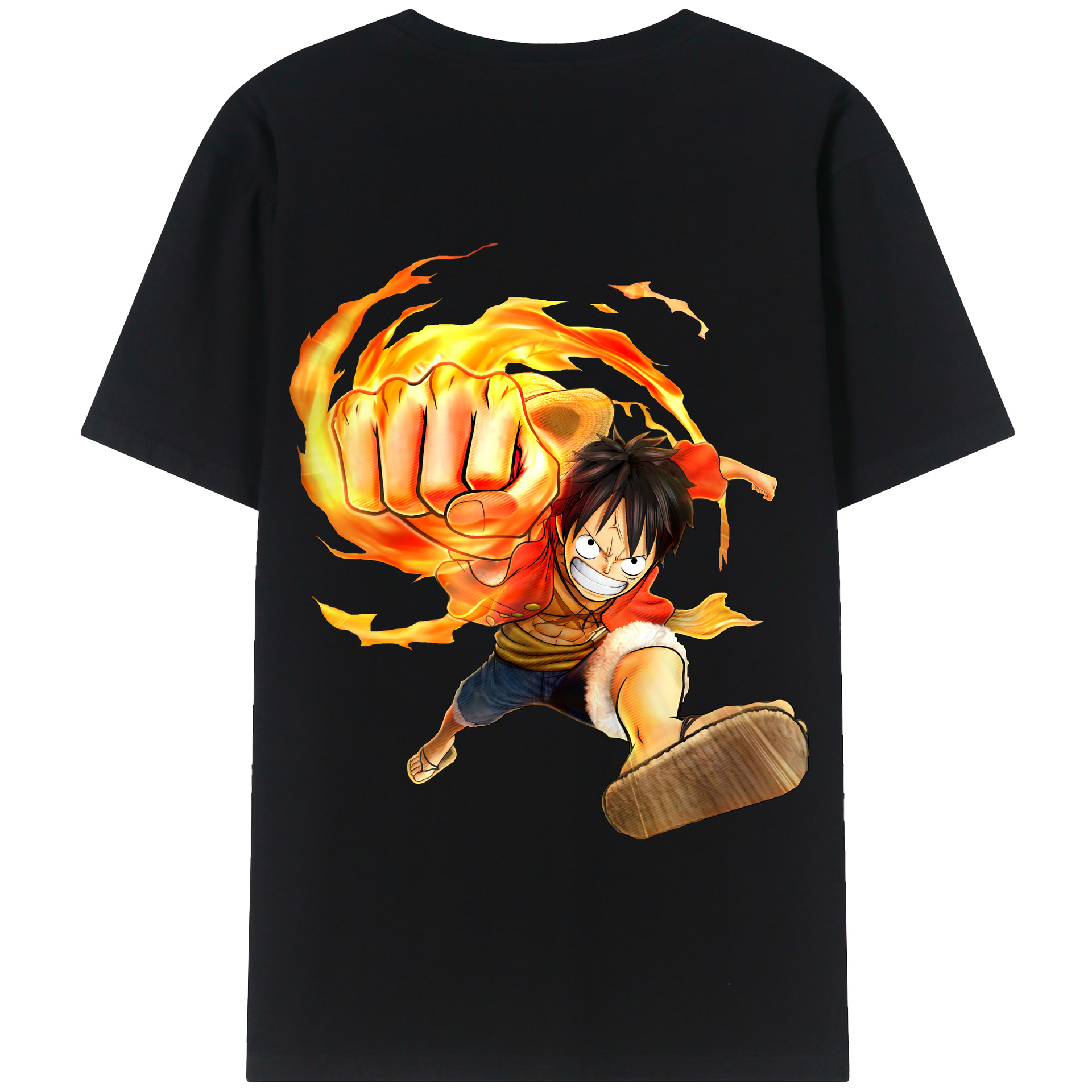 ワンピース モンキー・D・ルフィ ONE PIECE Monkey D. Luffy 綿100％半袖Tシャツ（背面プリント）