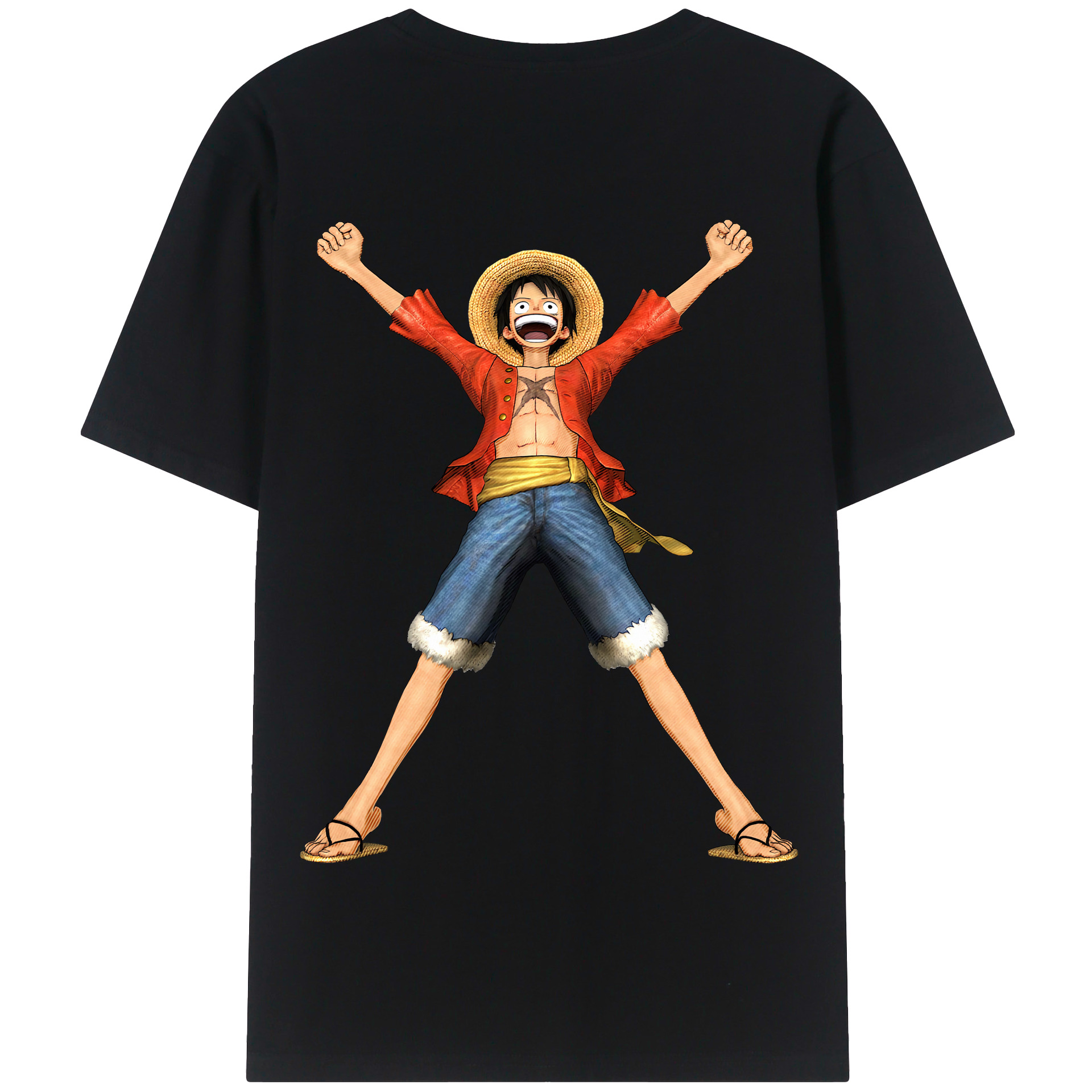 ワンピース モンキー・D・ルフィ ONE PIECE Monkey D. Luffy 綿100％半袖Tシャツ（背面プリント）