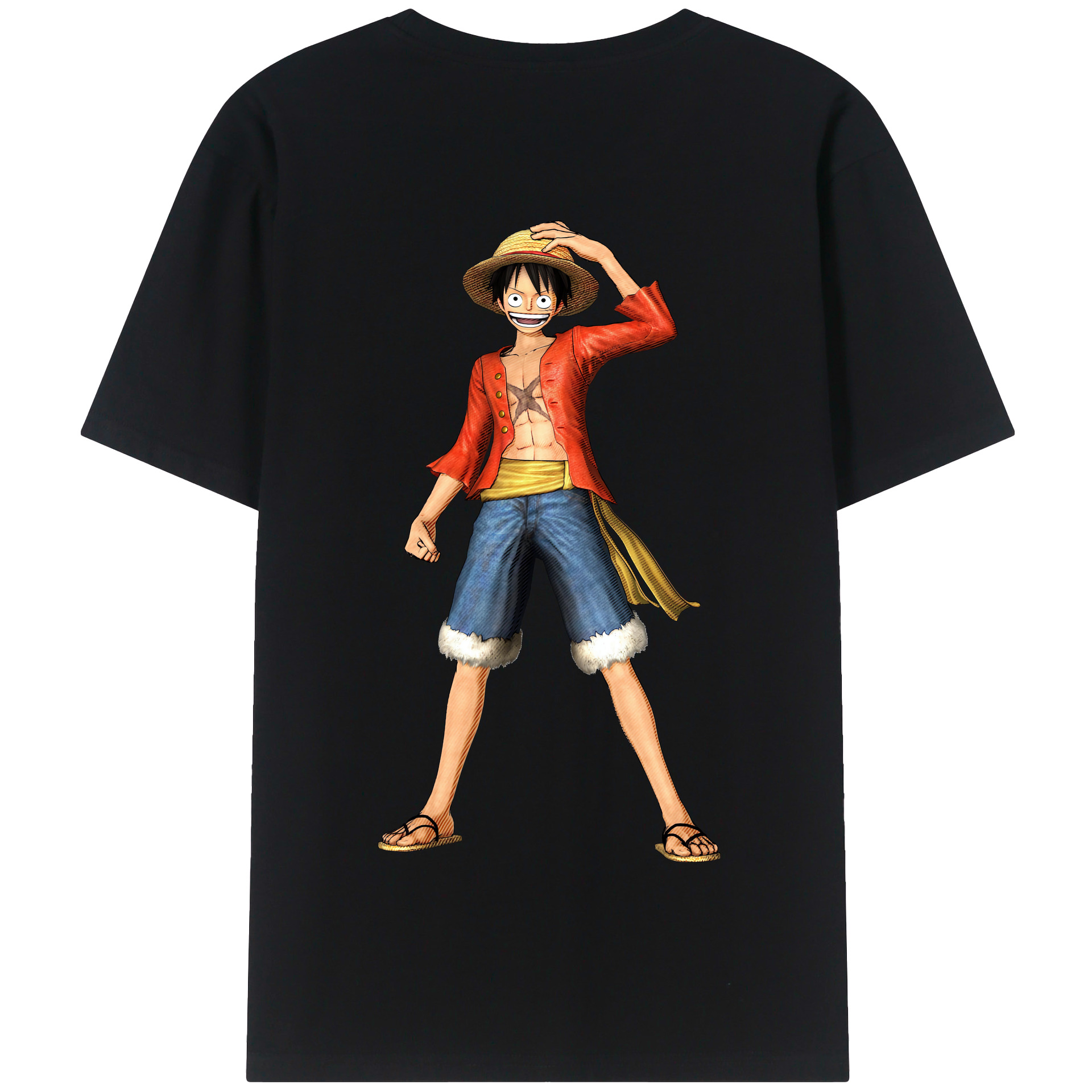 ワンピース モンキー・D・ルフィ ONE PIECE Monkey D. Luffy 綿100％半袖Tシャツ（背面プリント）
