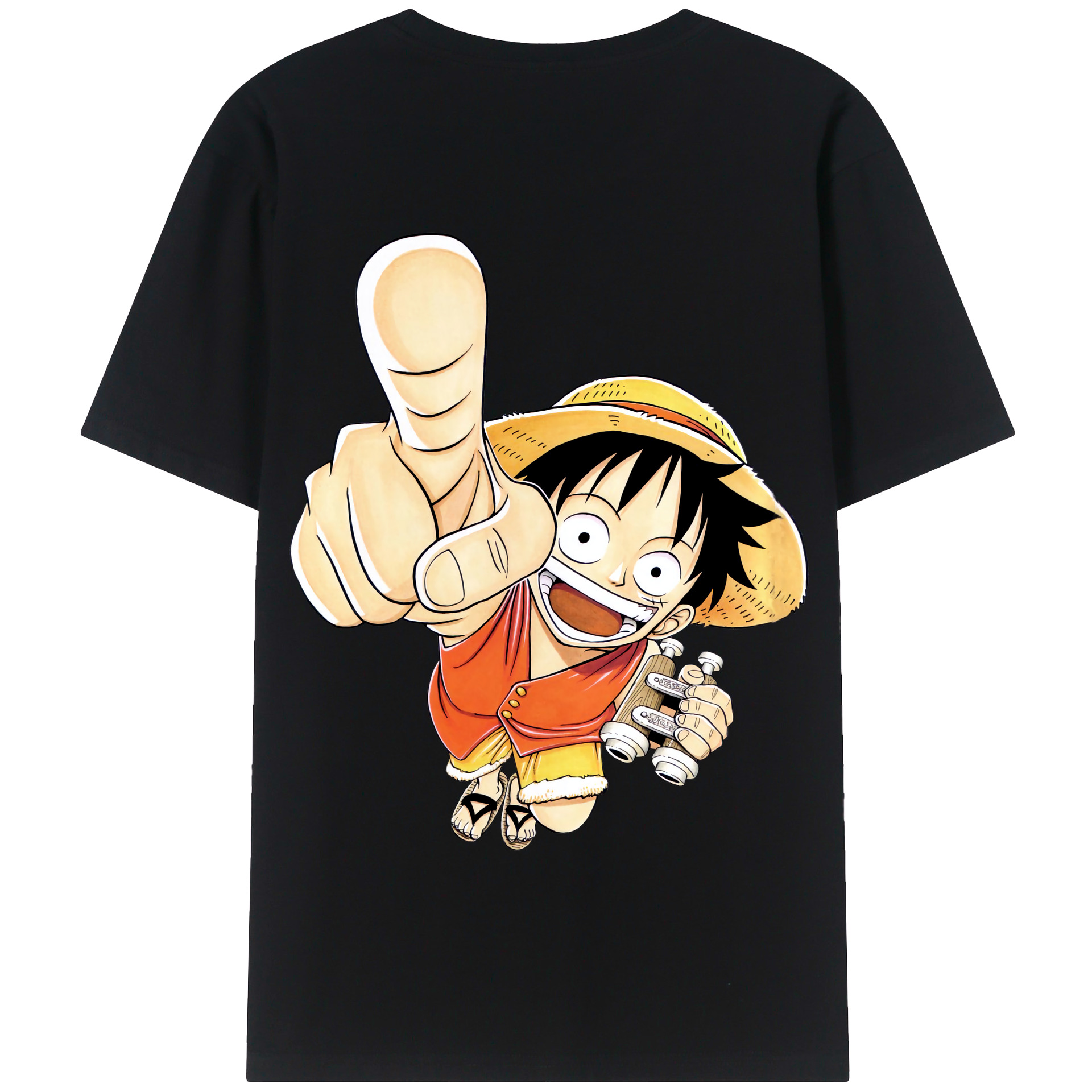 ワンピース モンキー・D・ルフィ ONE PIECE Monkey D. Luffy 綿100％半袖Tシャツ（背面プリント）