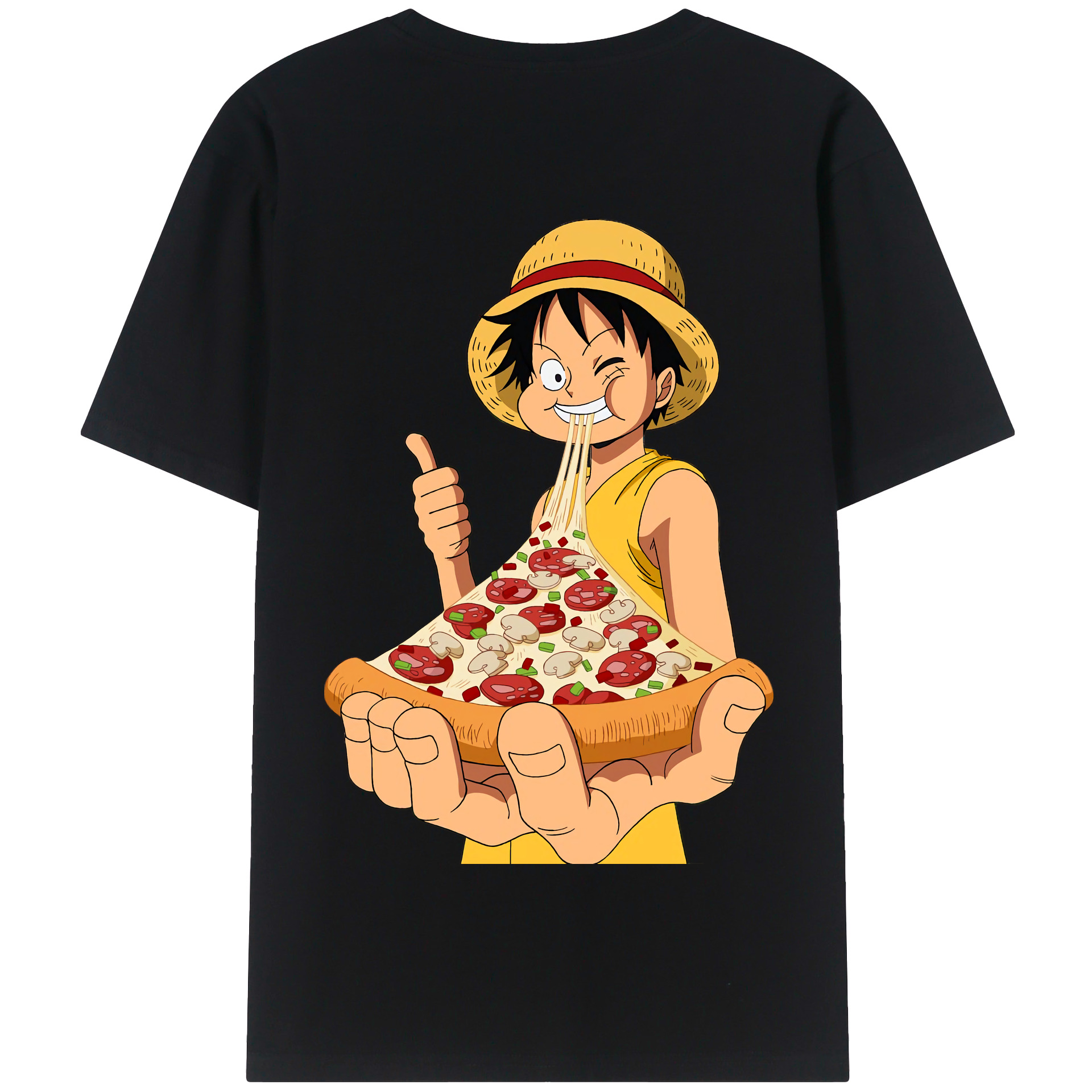 ワンピース モンキー・D・ルフィ ONE PIECE Monkey D. Luffy 綿100％半袖Tシャツ（背面プリント）