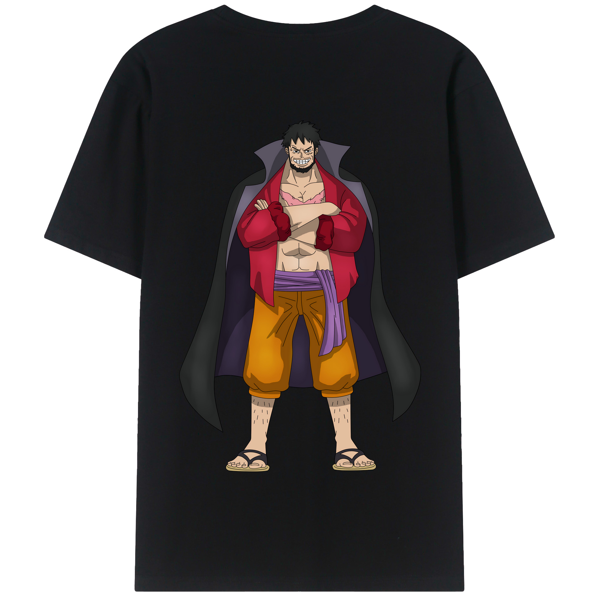 ワンピース モンキー・D・ルフィ ONE PIECE Monkey D. Luffy 綿100％半袖Tシャツ（背面プリント）
