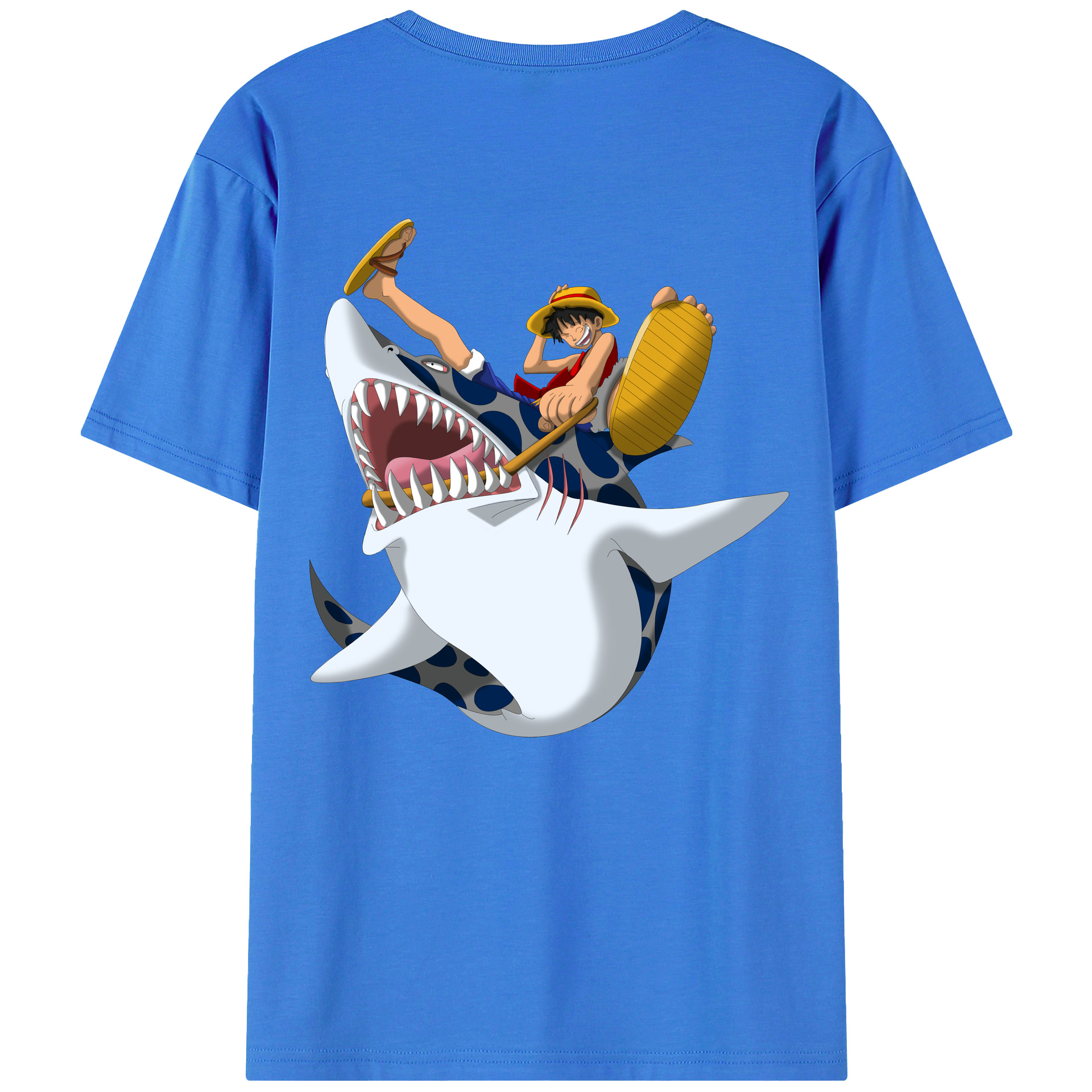 ワンピース モンキー・D・ルフィ ONE PIECE Monkey D. Luffy 綿100％半袖Tシャツ（背面プリント）