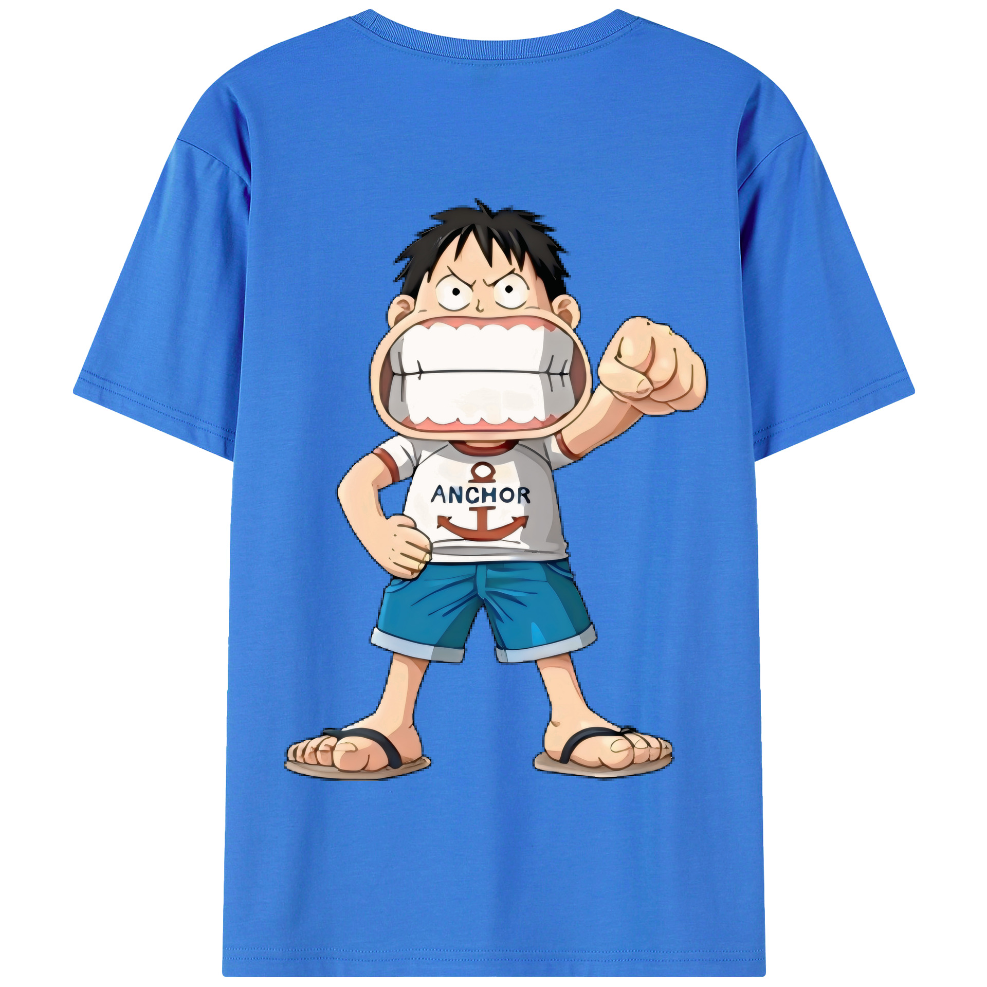 ワンピース モンキー・D・ルフィ ONE PIECE Monkey D. Luffy 綿100％半袖Tシャツ（背面プリント）