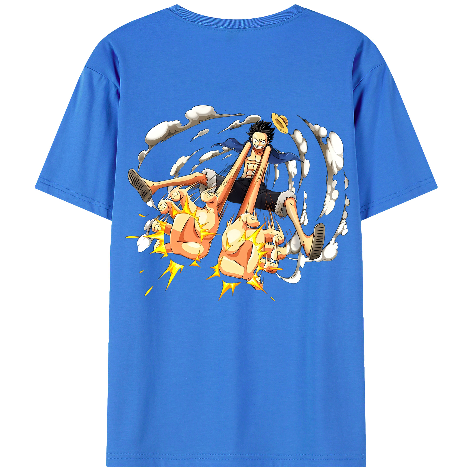 ワンピース モンキー・D・ルフィ ONE PIECE Monkey D. Luffy 綿100％半袖Tシャツ（背面プリント）