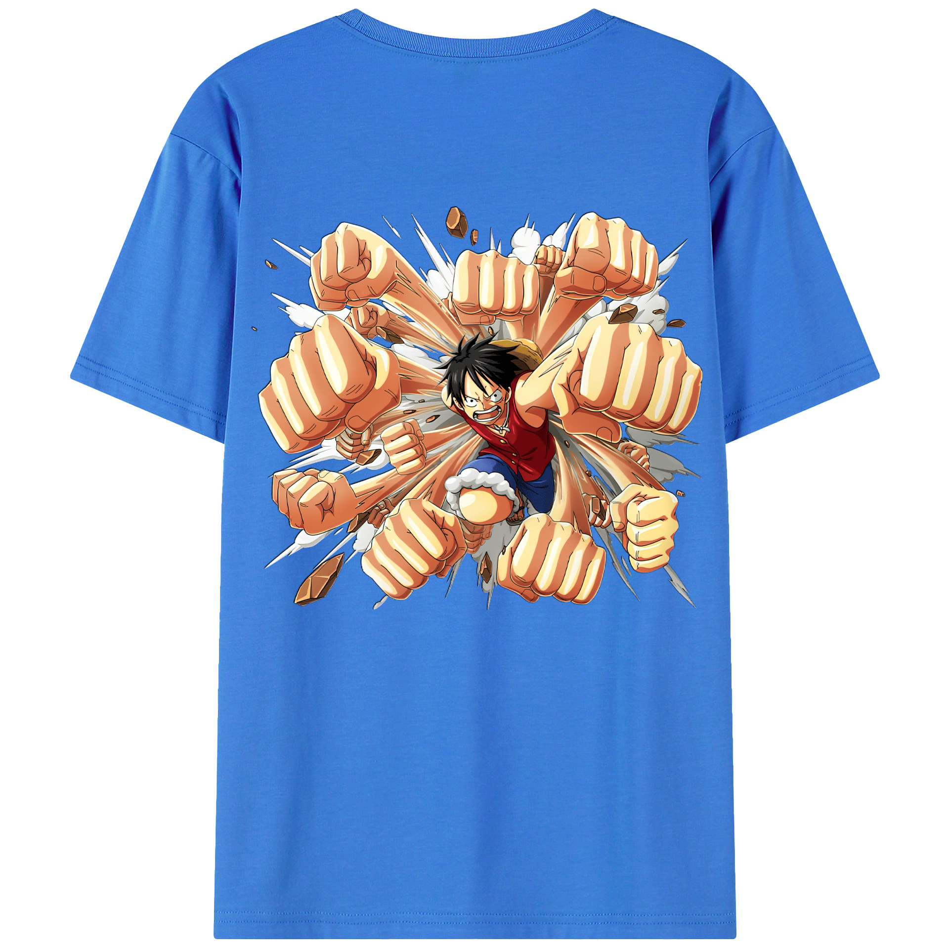 ワンピース モンキー・D・ルフィ ONE PIECE Monkey D. Luffy 綿100％半袖Tシャツ（背面プリント）