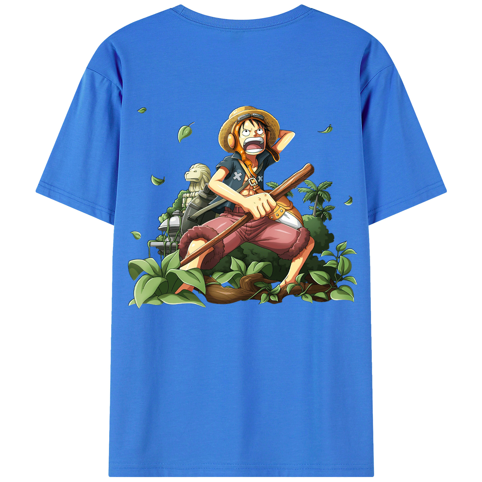 ワンピース モンキー・D・ルフィ ONE PIECE Monkey D. Luffy 綿100％半袖Tシャツ（背面プリント）