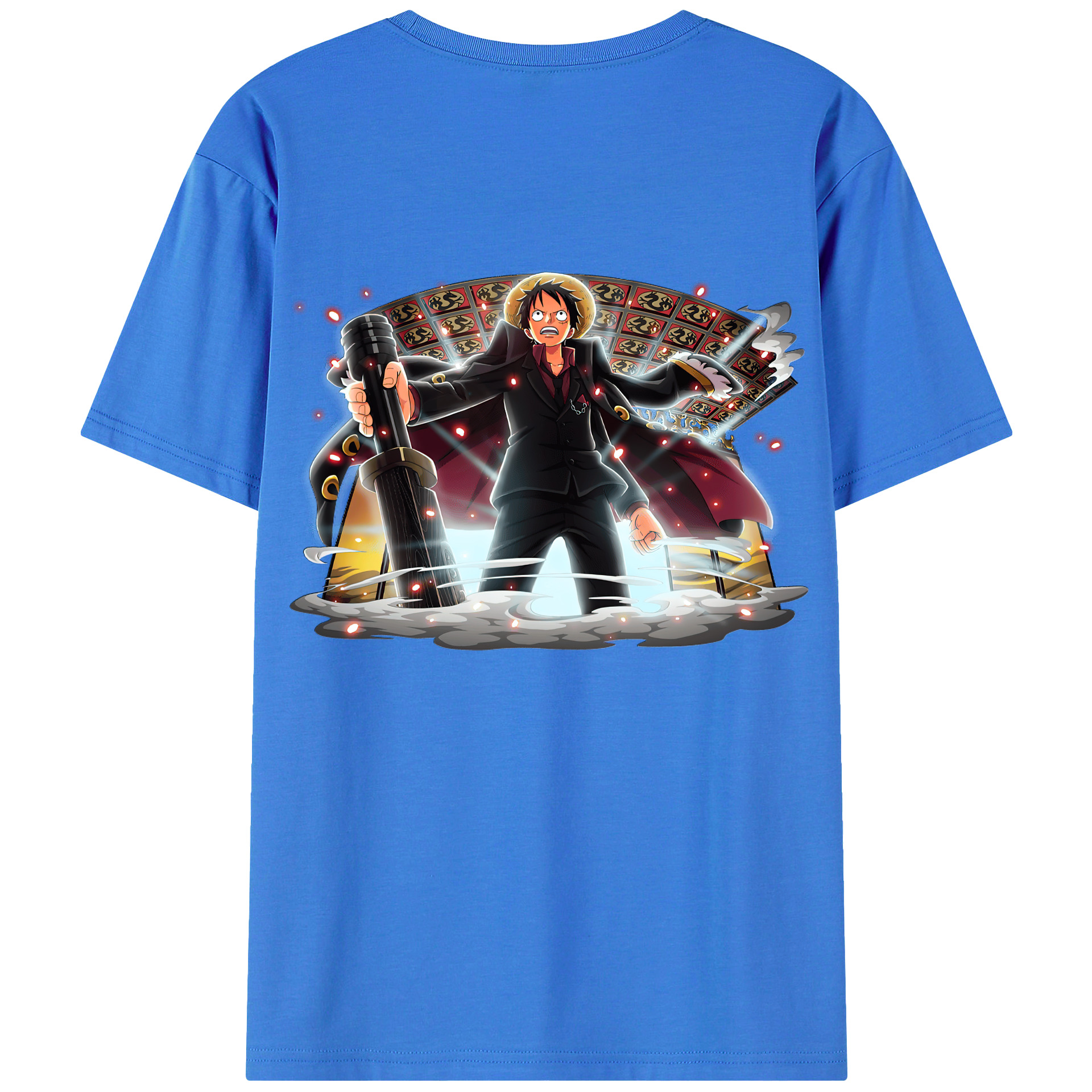 ワンピース モンキー・D・ルフィ ONE PIECE Monkey D. Luffy 綿100％半袖Tシャツ（背面プリント）