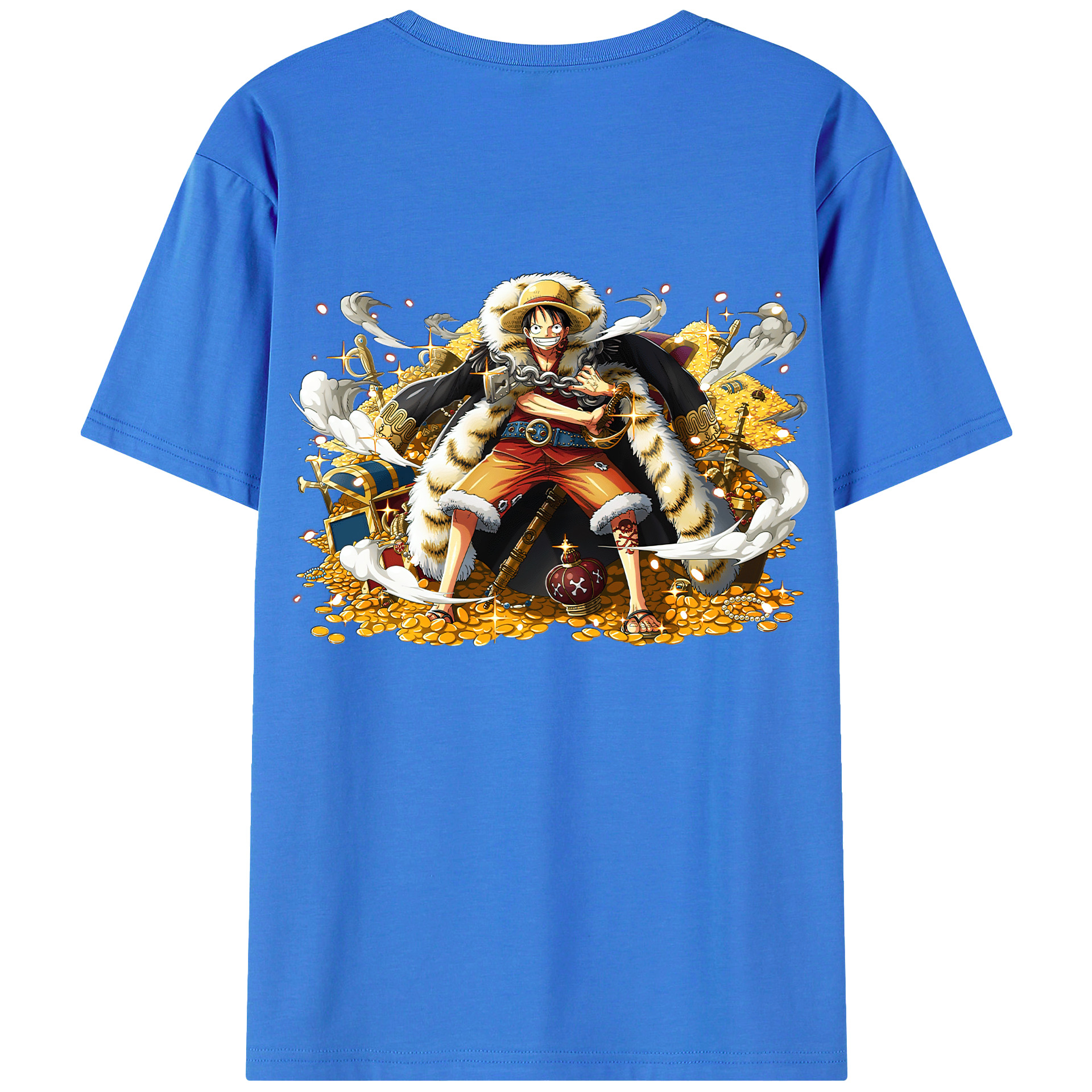 ワンピース モンキー・D・ルフィ ONE PIECE Monkey D. Luffy 綿100％半袖Tシャツ（背面プリント）