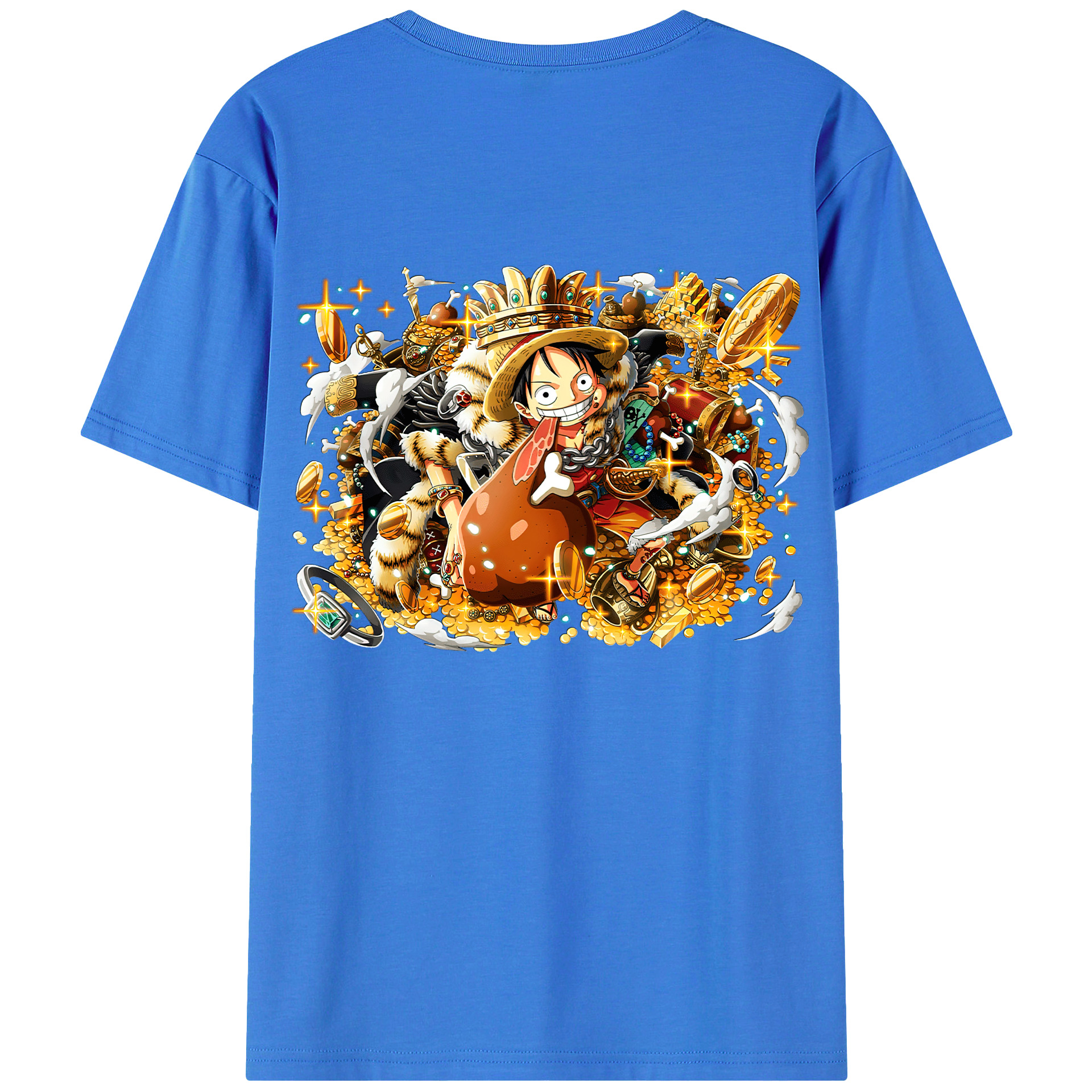 ワンピース モンキー・D・ルフィ ONE PIECE Monkey D. Luffy 綿100％半袖Tシャツ（背面プリント）