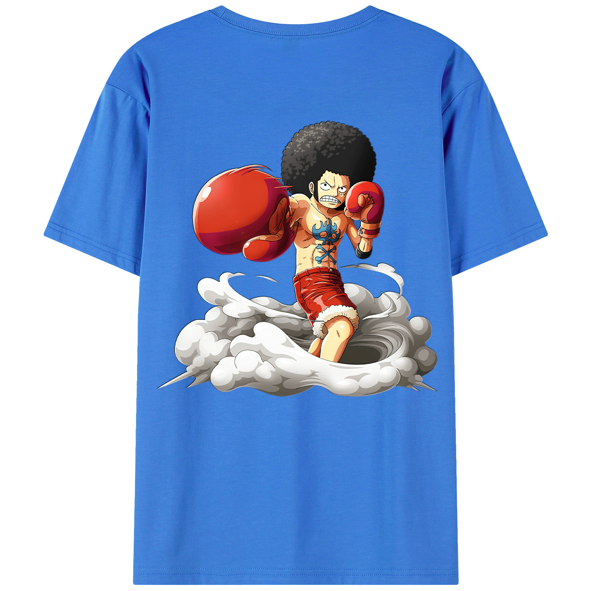 ワンピース モンキー・D・ルフィ ONE PIECE Monkey D. Luffy 綿100％半袖Tシャツ（背面プリント）