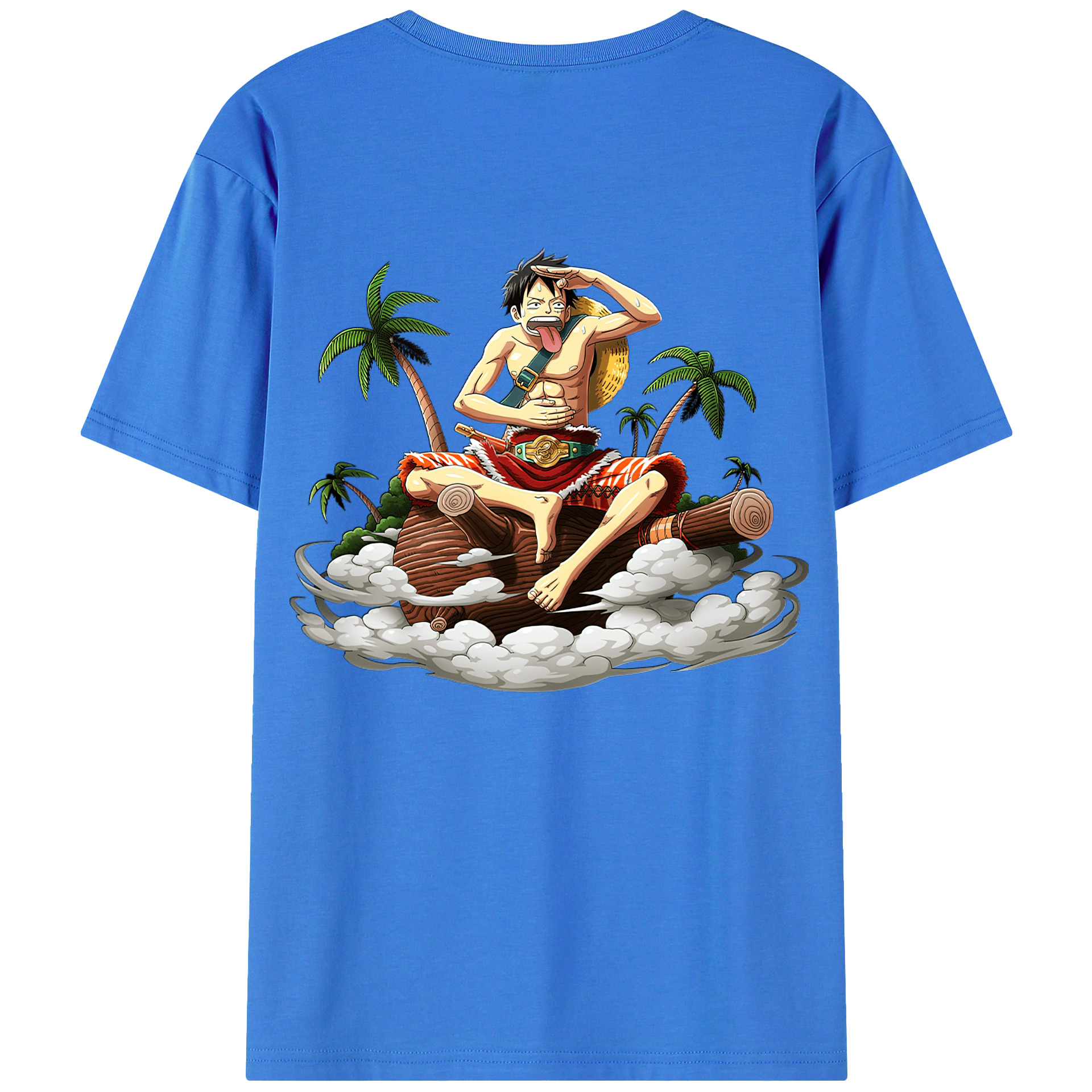ワンピース モンキー・D・ルフィ ONE PIECE Monkey D. Luffy 綿100％半袖Tシャツ（背面プリント）