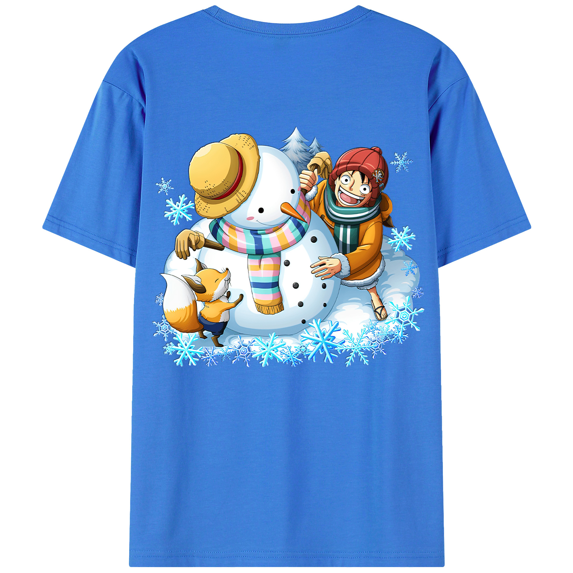 ワンピース モンキー・D・ルフィ ONE PIECE Monkey D. Luffy 綿100％半袖Tシャツ（背面プリント）