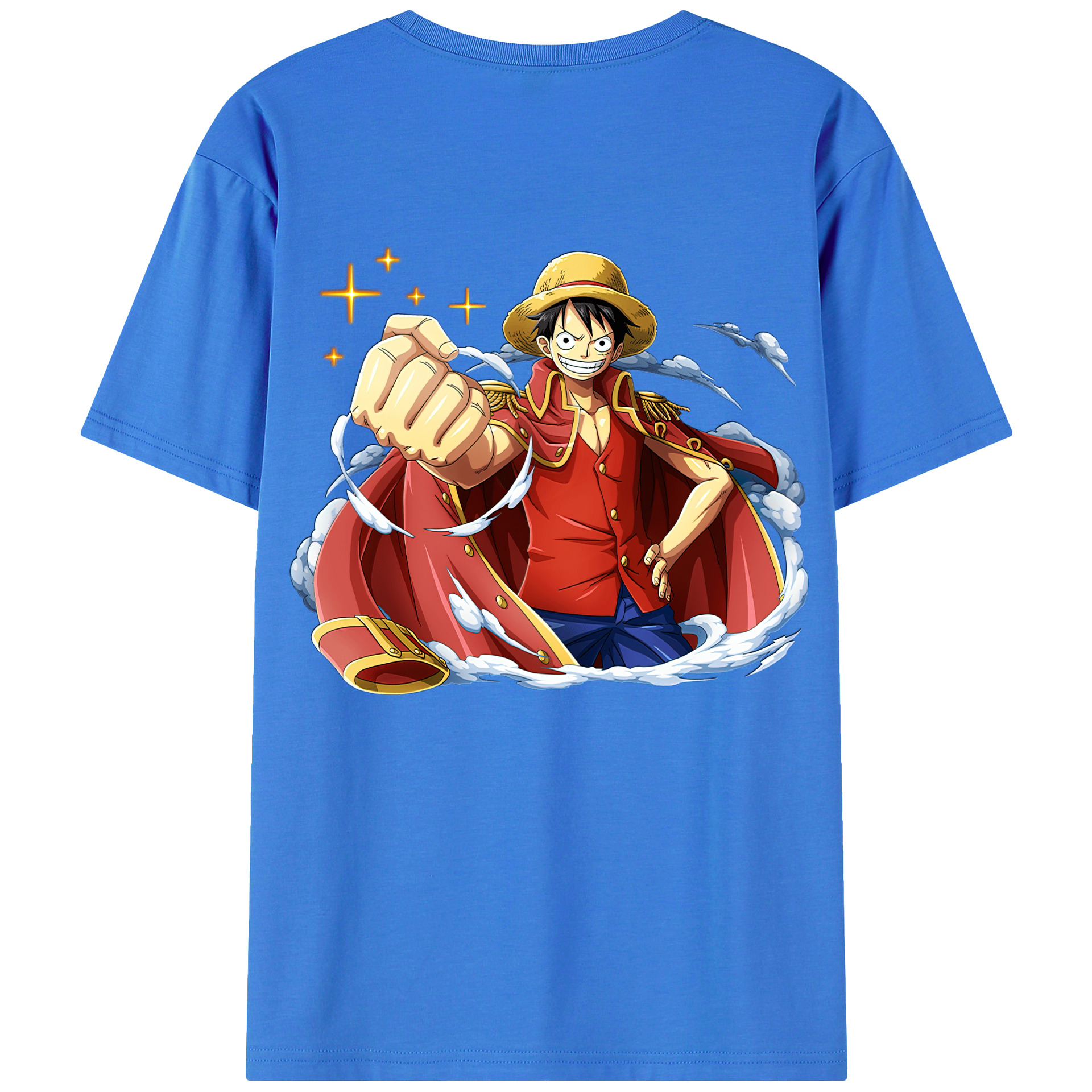 ワンピース モンキー・D・ルフィ ONE PIECE Monkey D. Luffy 綿100％半袖Tシャツ（背面プリント）