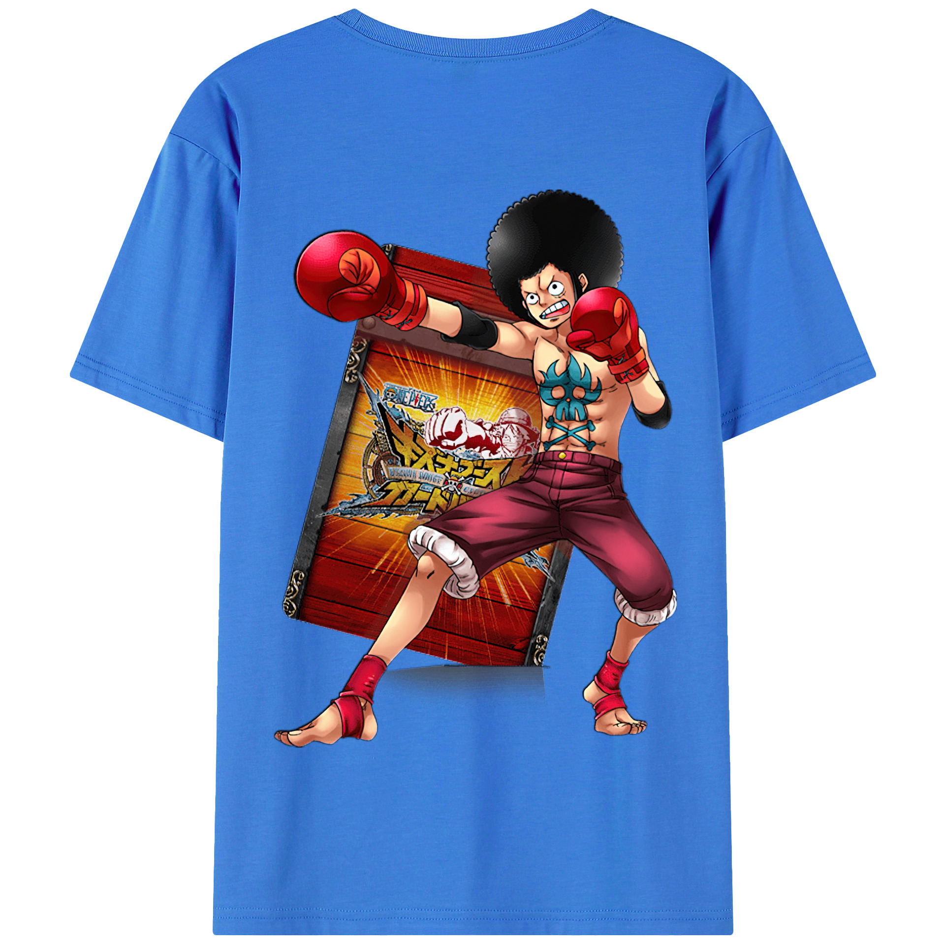 ワンピース モンキー・D・ルフィ ONE PIECE Monkey D. Luffy 綿100％半袖Tシャツ（背面プリント）