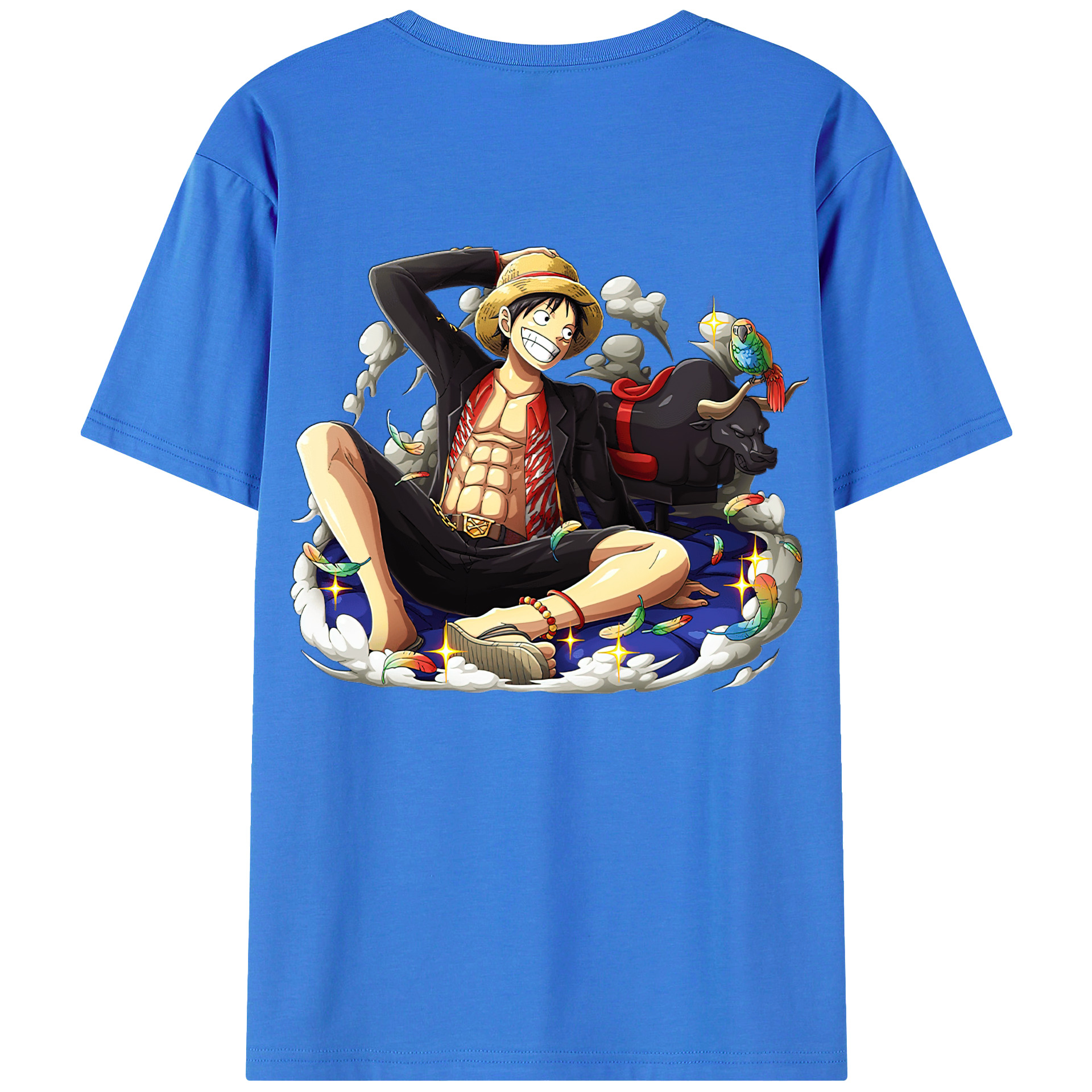 ワンピース モンキー・D・ルフィ ONE PIECE Monkey D. Luffy 綿100％半袖Tシャツ（背面プリント）