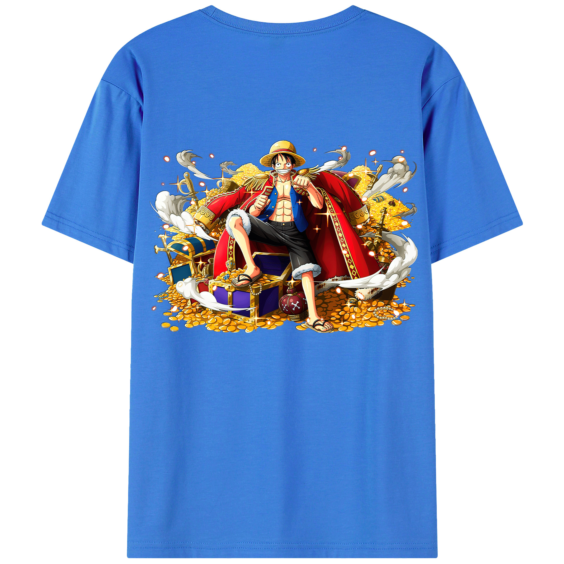 ワンピース モンキー・D・ルフィ ONE PIECE Monkey D. Luffy 綿100％半袖Tシャツ（背面プリント）